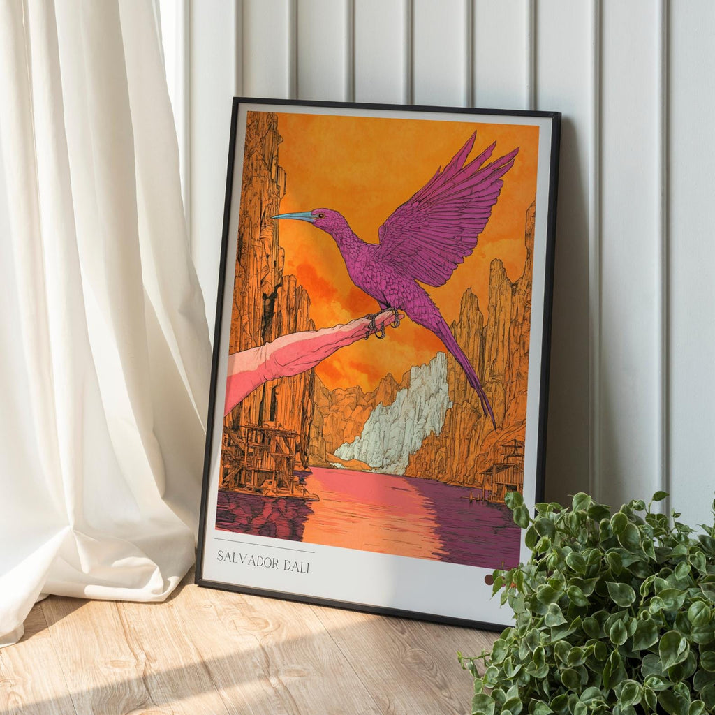 Dali-Inspired Surrealist Bird Print – Dreamlike Abstract Art (Digital Download)