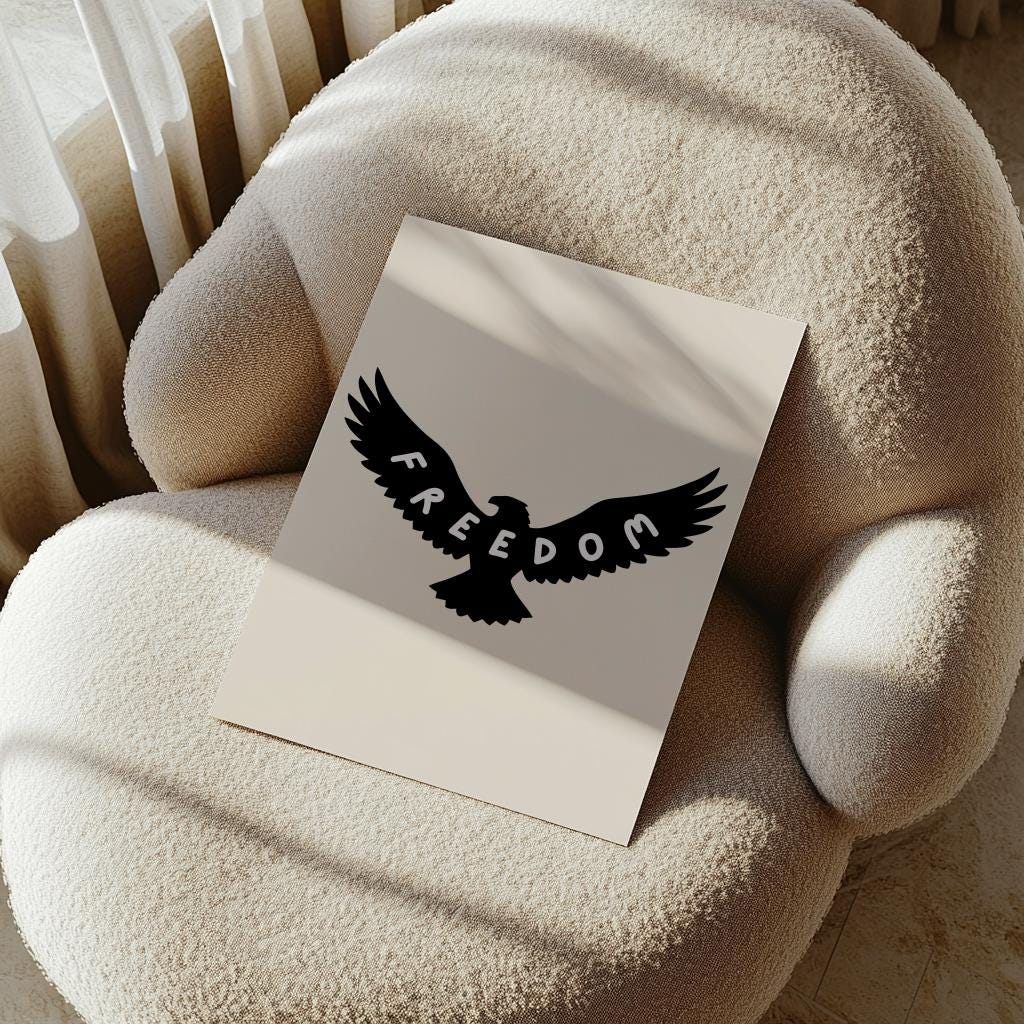 Freedom Eagle Poster – Minimalist Inspirational Wall Art (Digital Download)