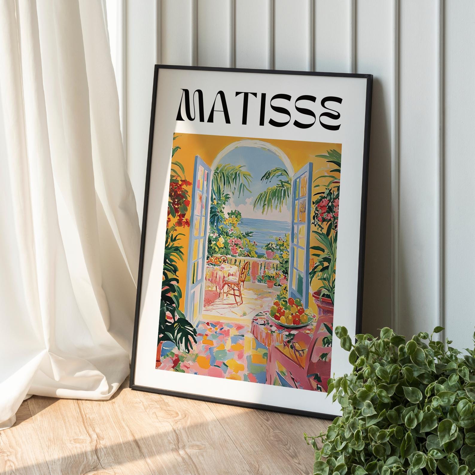 Open Window Matisse Inspired Print – Colorful Fauvist Coastal Art Poster (Digital Download)