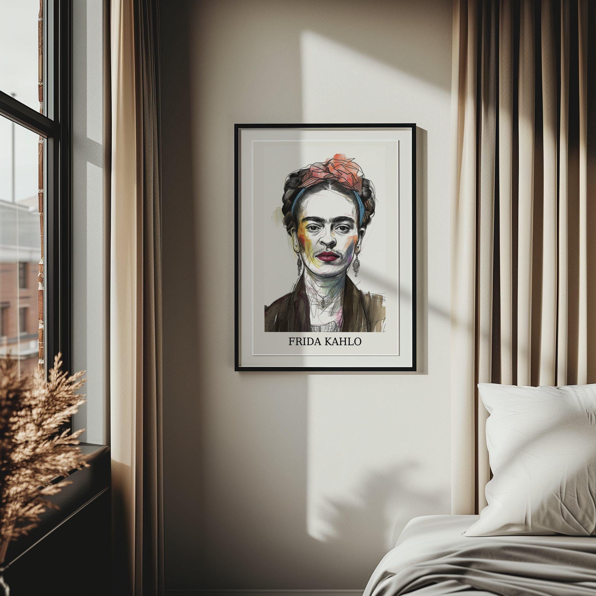 Frida Kahlo–Inspired Portrait Print – Feminist Boho Art (Digital Download)
