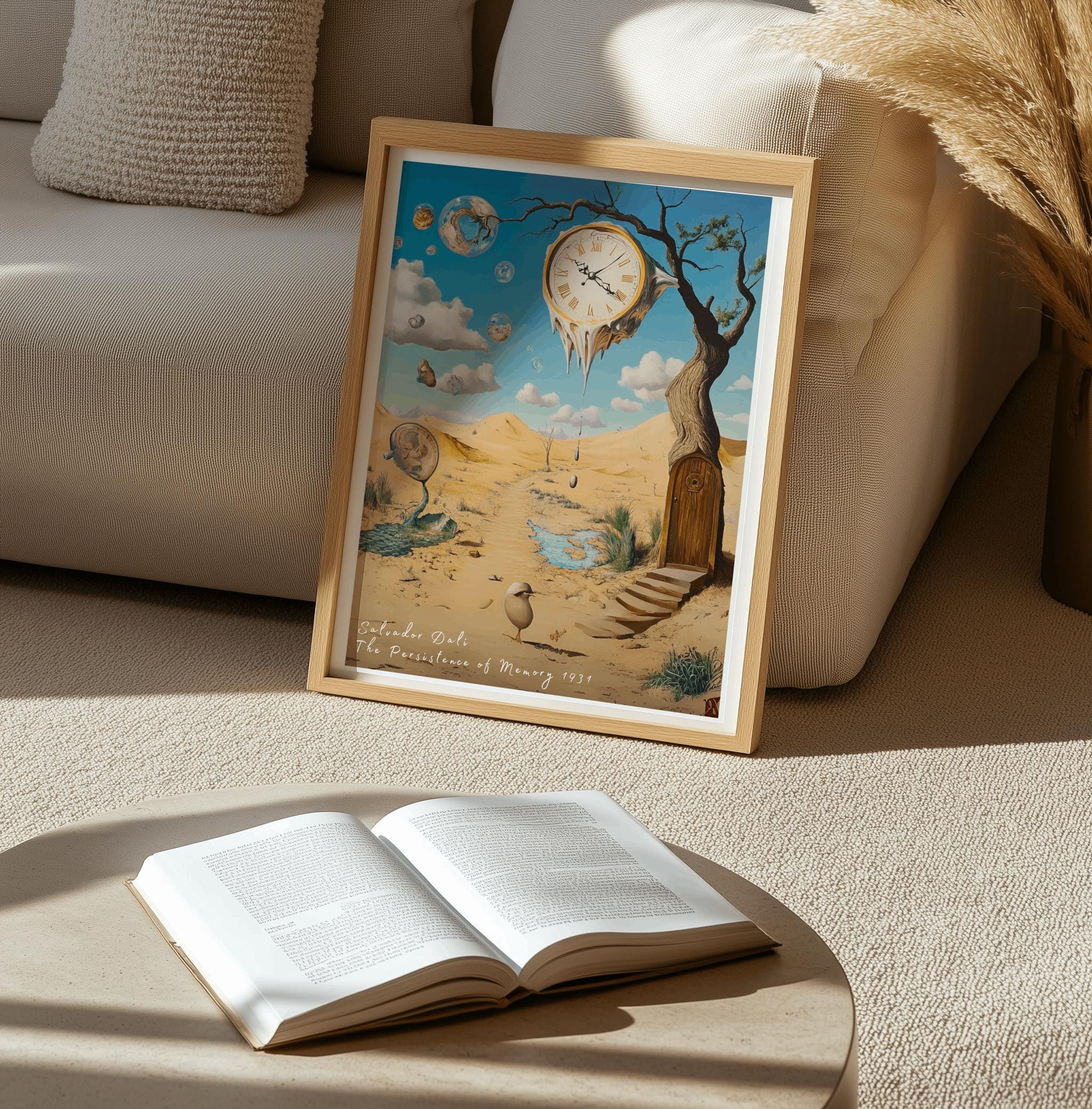 Dali Melting Clock Inspired Art Print – Surrealist Desert Dreamscape Poster (Digital Download)