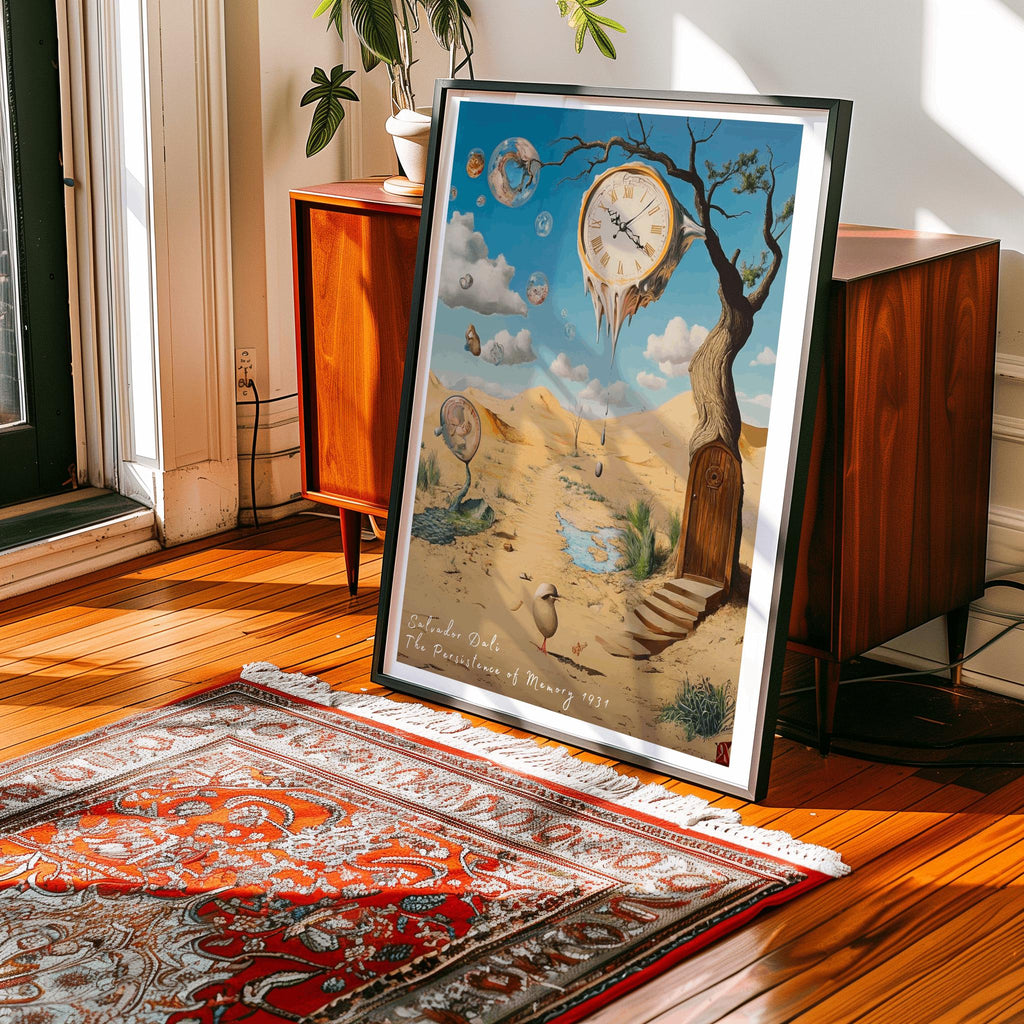 Dali Melting Clock Inspired Art Print – Surrealist Desert Dreamscape Poster (Digital Download)