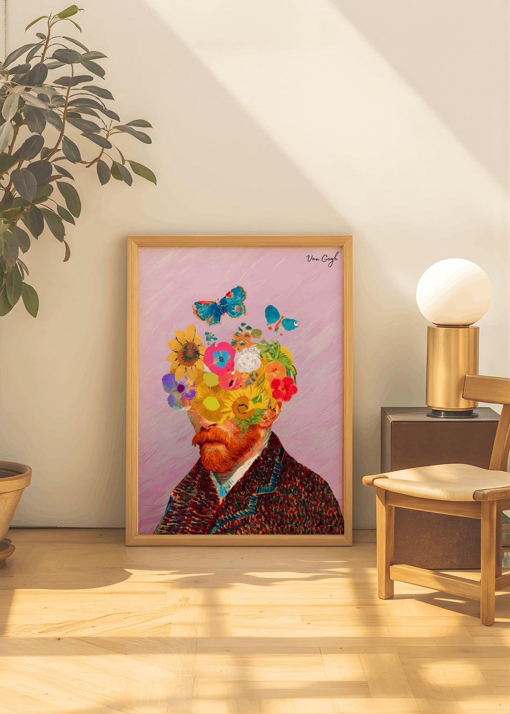 Van Gogh Floral Self Portrait Art Print: Eclectic Altered Art (Digital Download)