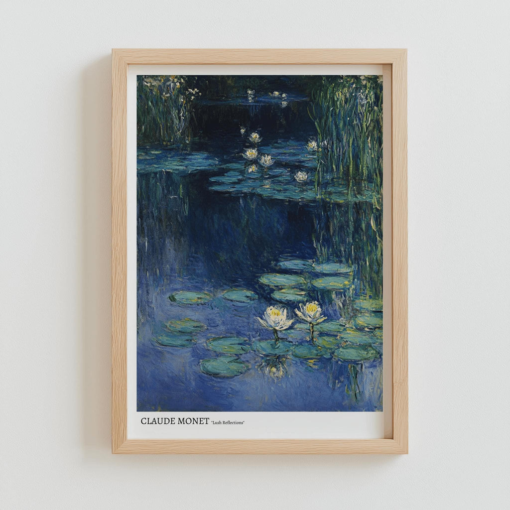 Monet Water Lily Pond Art Print – Impressionist Blue Landscape Poster | Digital Download