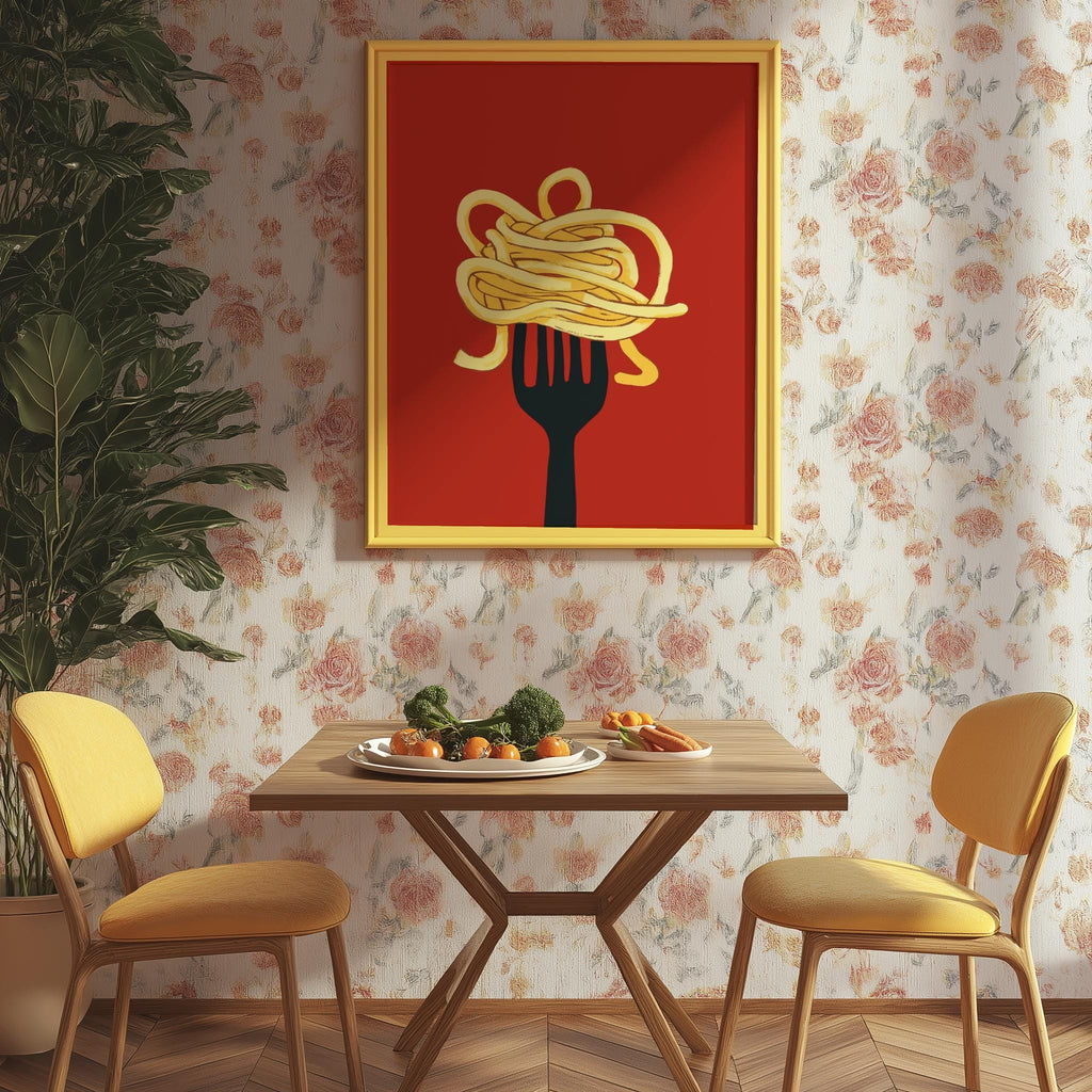 Pasta Lover Poster – Minimal Italian Kitchen Decor, Spaghetti Wall Art (Digital Download)