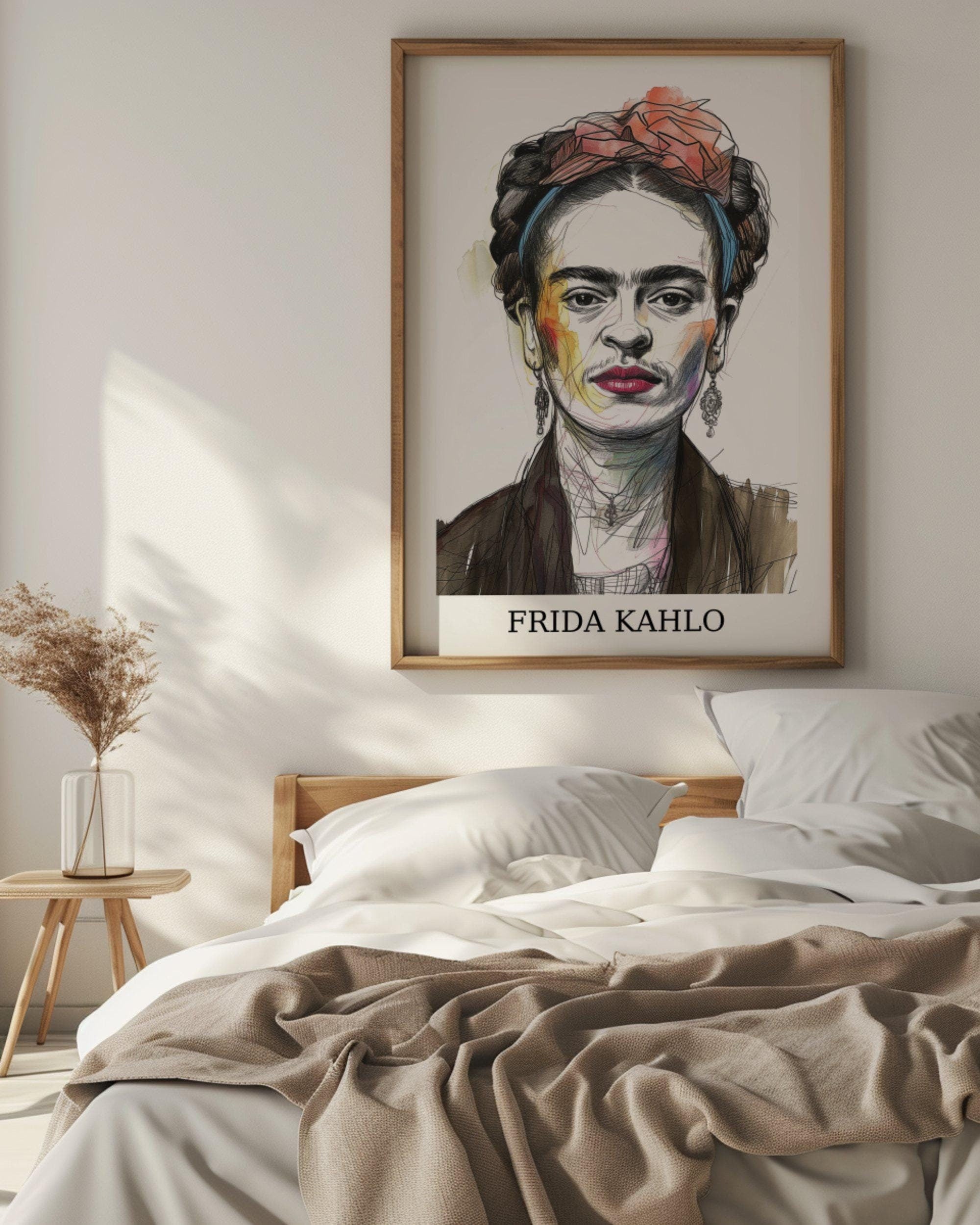 Frida Kahlo–Inspired Portrait Print – Feminist Boho Art (Digital Download)