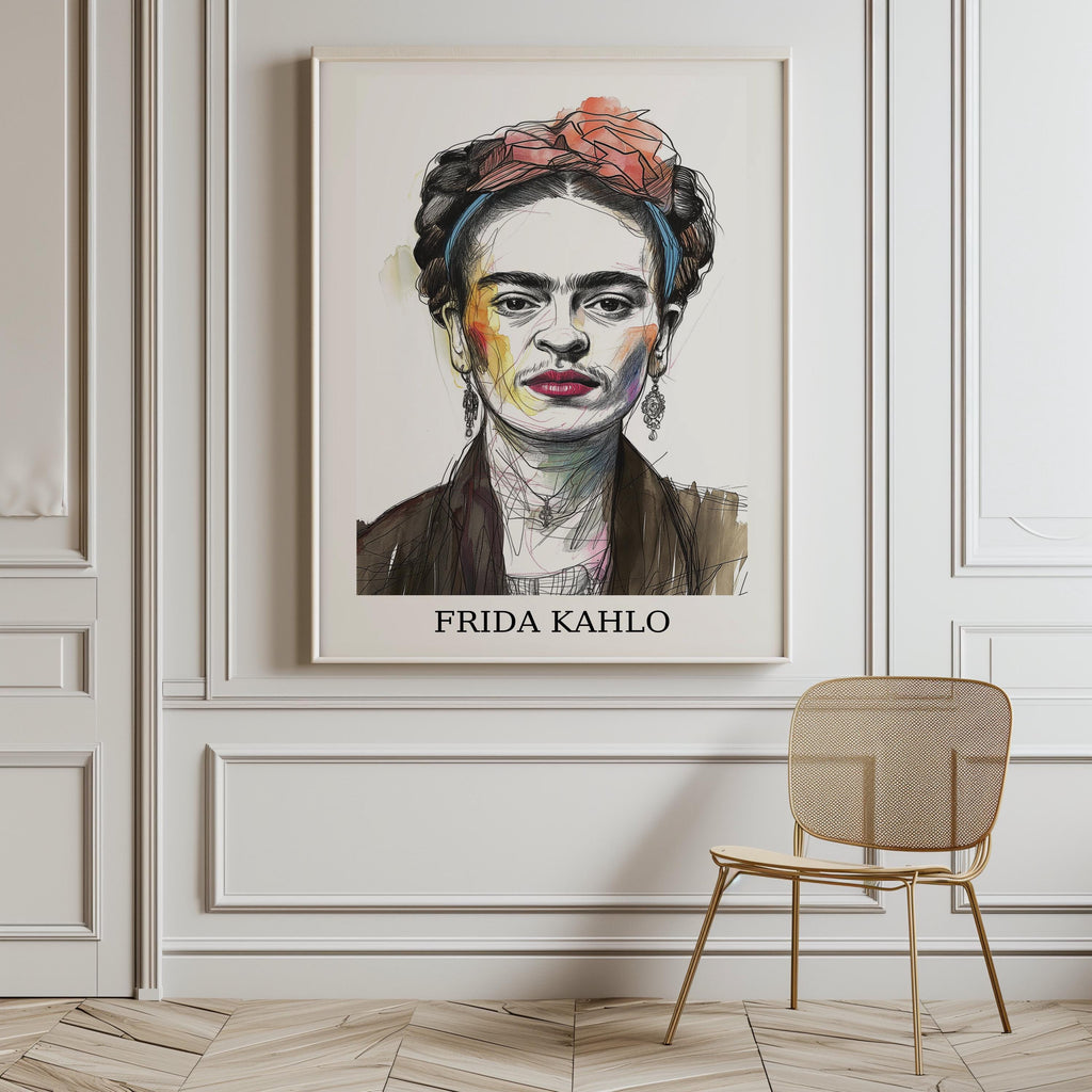 Frida Kahlo–Inspired Portrait Print – Feminist Boho Art (Digital Download)