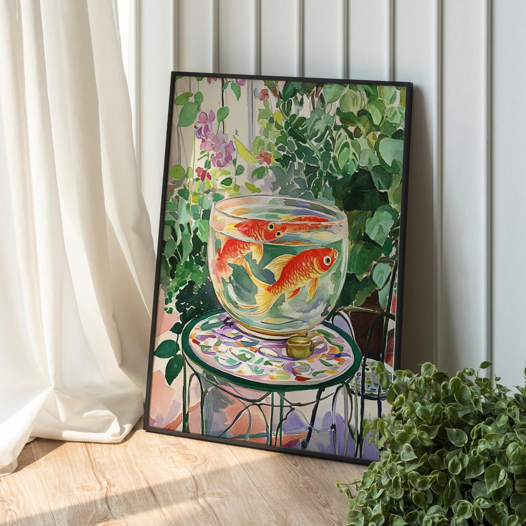 Matisse-Inspired Goldfish Print – Colorful Expressionist Wall Art (Digital Download)