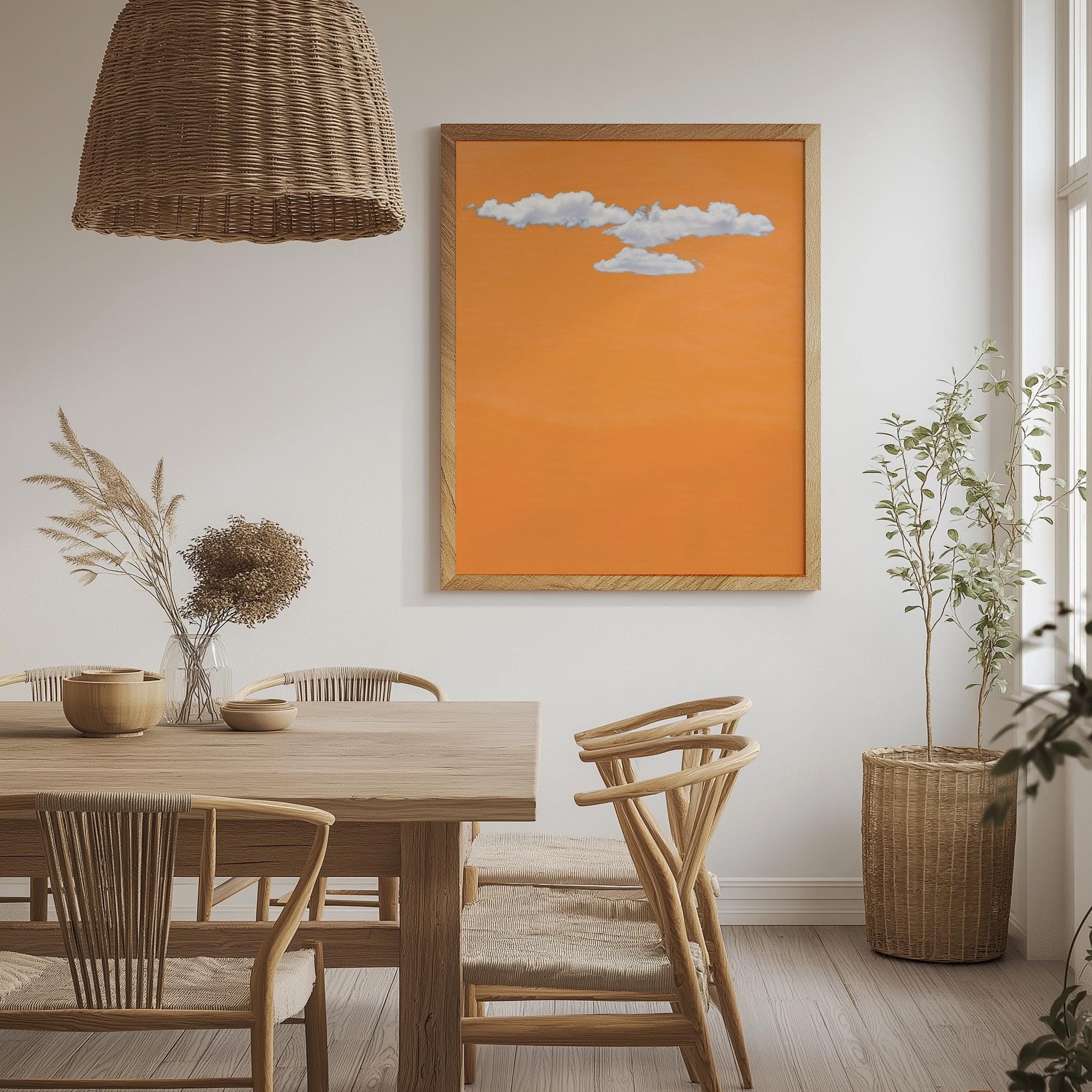 Minimal Orange Cloud Poster – Modern Abstract Wall Art (Digital Download)
