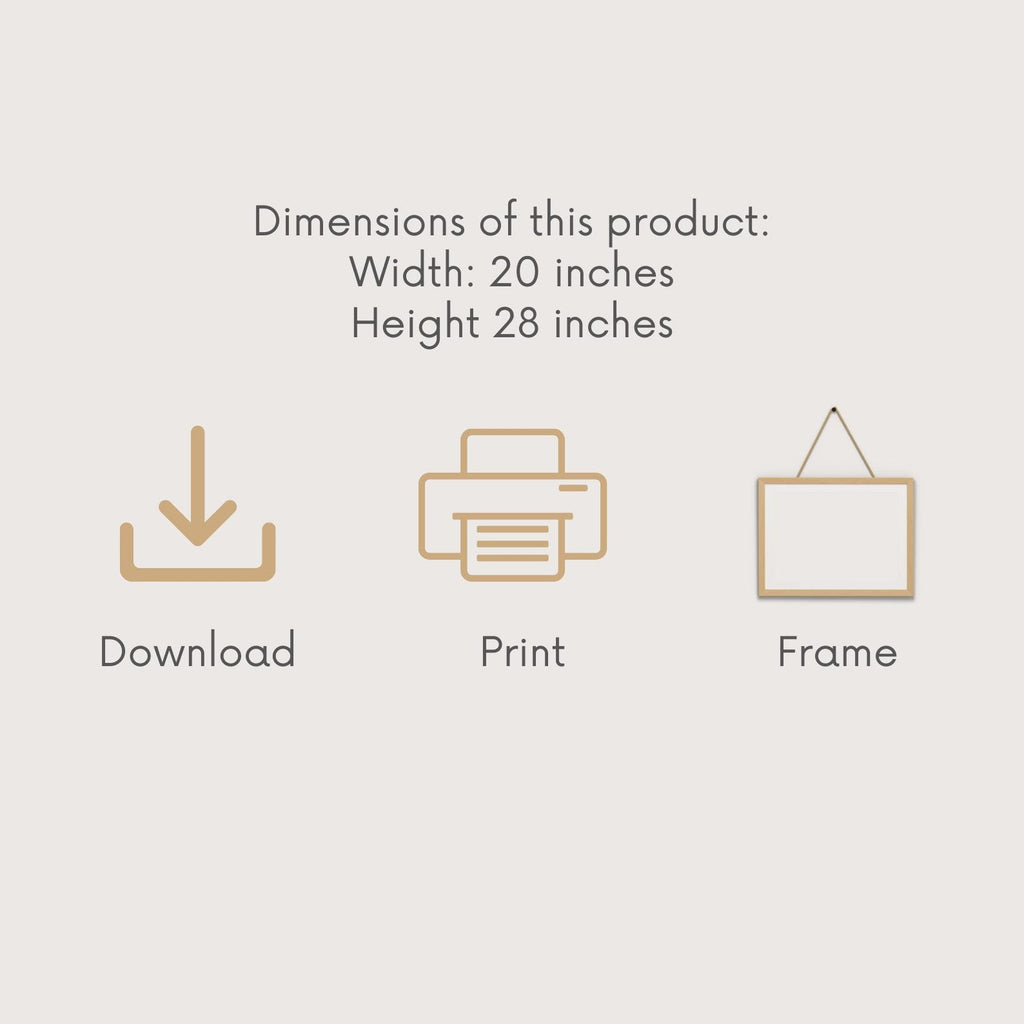 Tiger Wall Art – Japanese Minimalist Poster, Digital Download