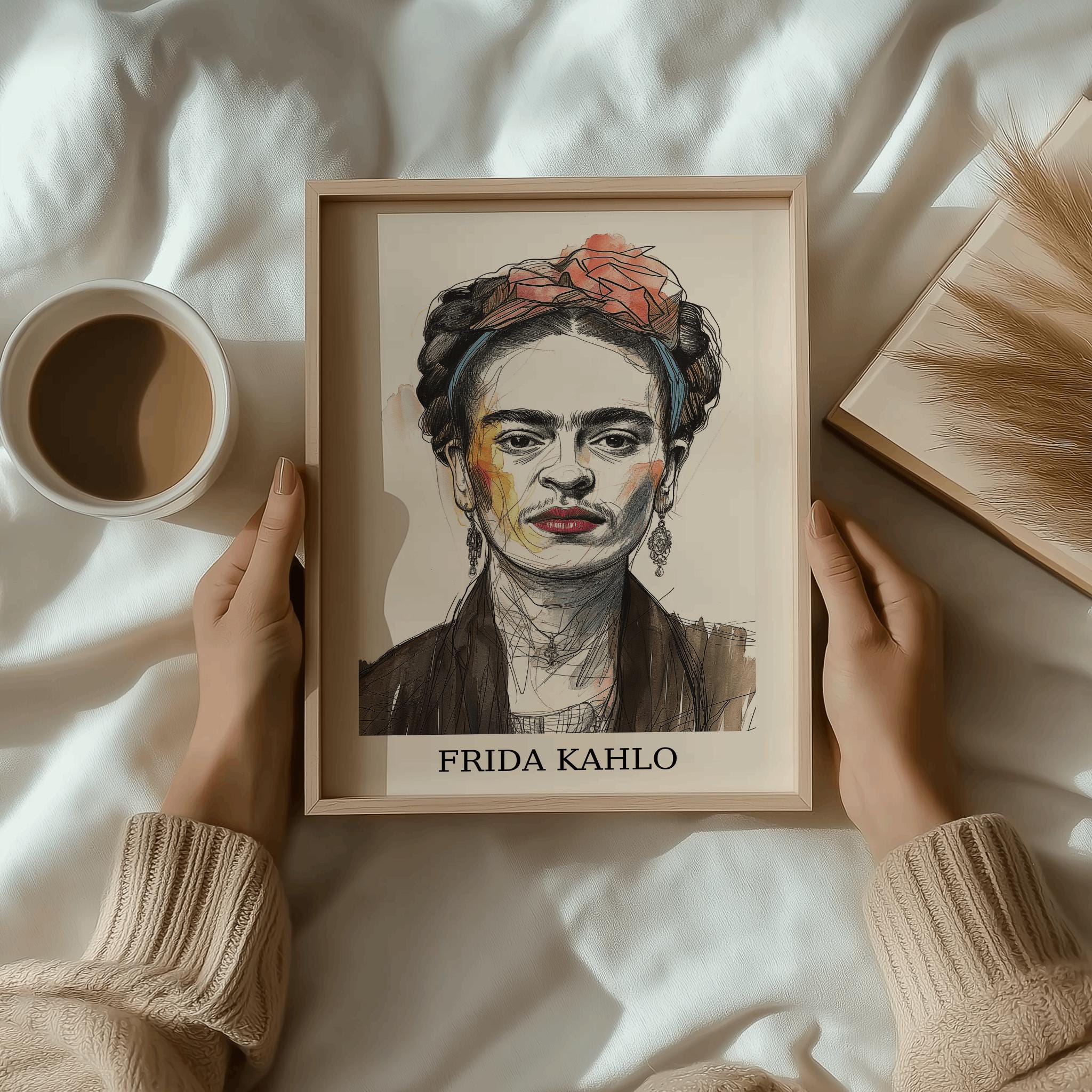 Frida Kahlo–Inspired Portrait Print – Feminist Boho Art (Digital Download)