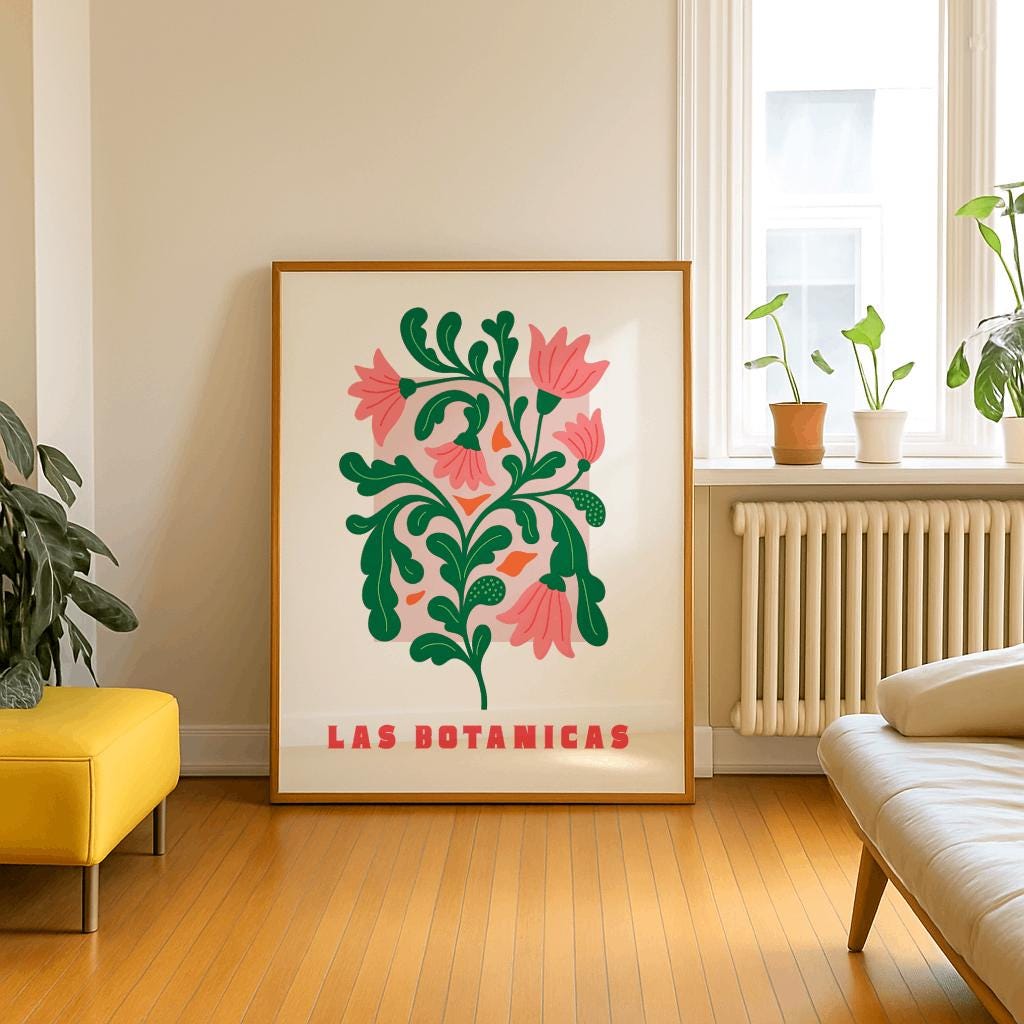 Las Botanicas Floral Print – Modern Folk Botanical Art (Digital Download)