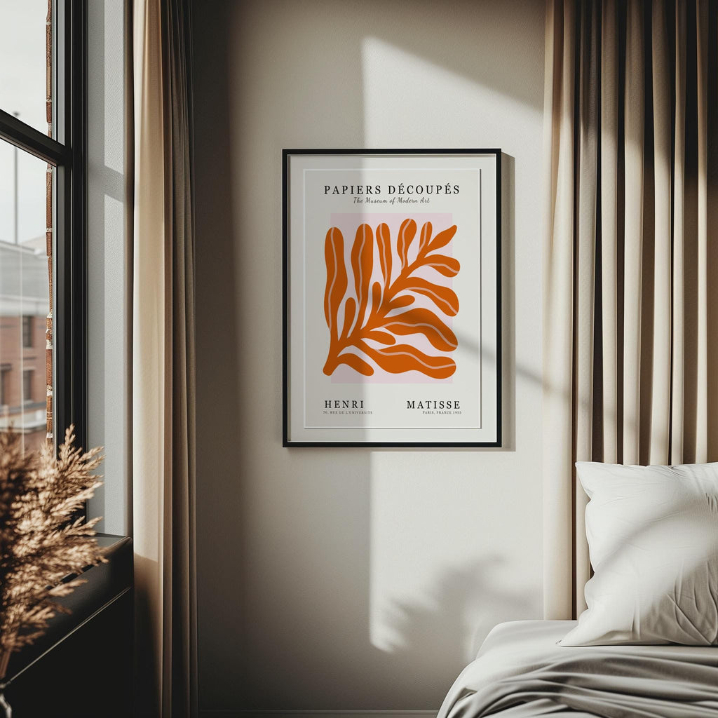Matisse Cut Outs Poster – Abstract Orange Leaf Print, Modern Minimalist Wall Art (Digital Download)