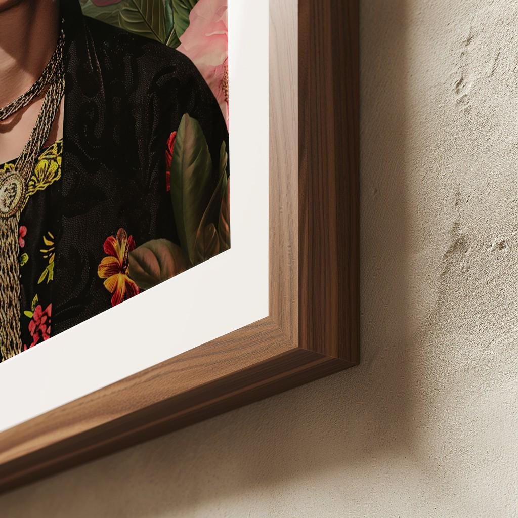 Frida Kahlo Portrait Print – Pink Inspirational Wall Art | Digital Download