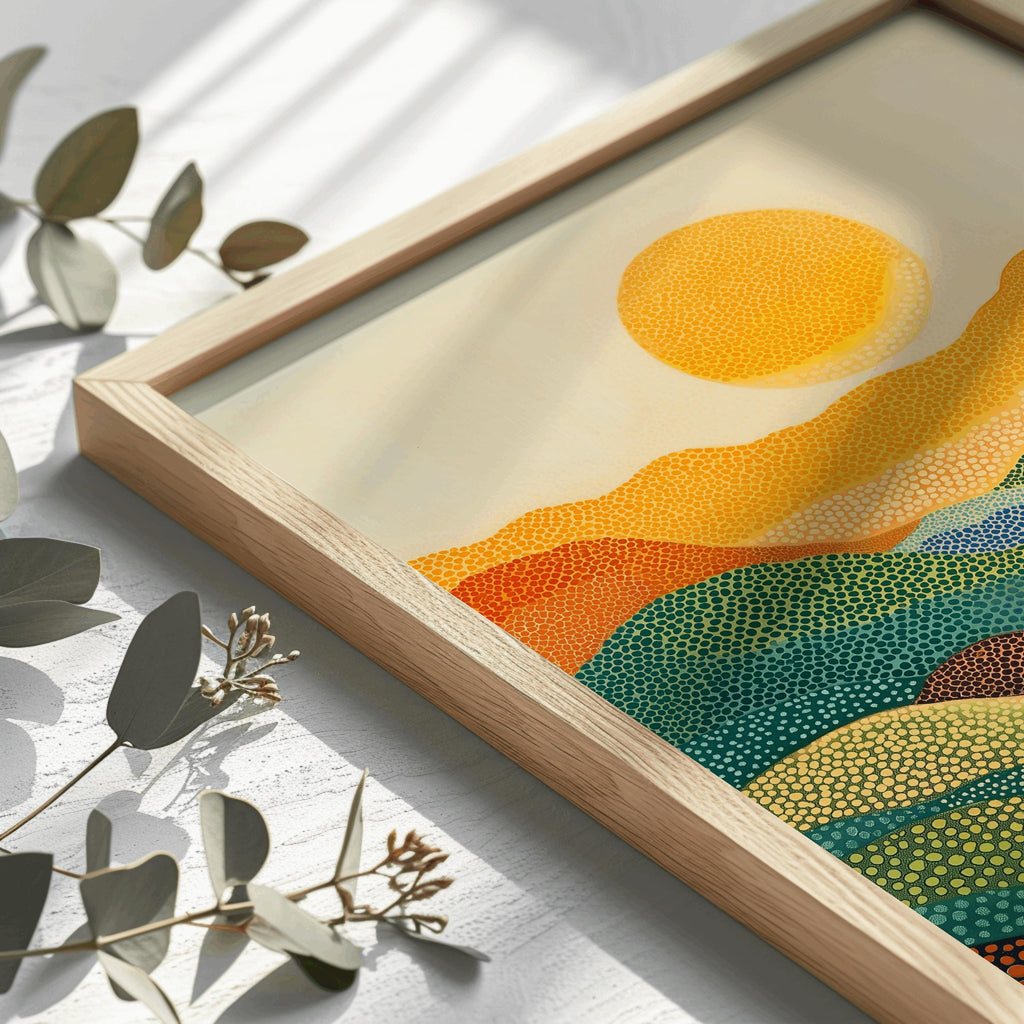 Japanese Grasslands Art Print – Japandi Wabi Sabi Landscape Poster (Digital Download)