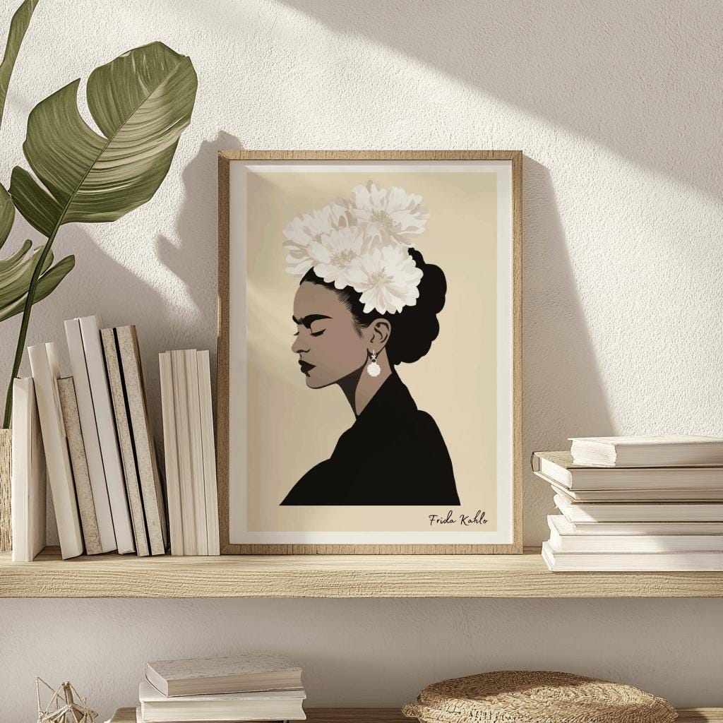 Frida Kahlo–Inspired Portrait Print – Feminist Mexican Art (Digital Download)