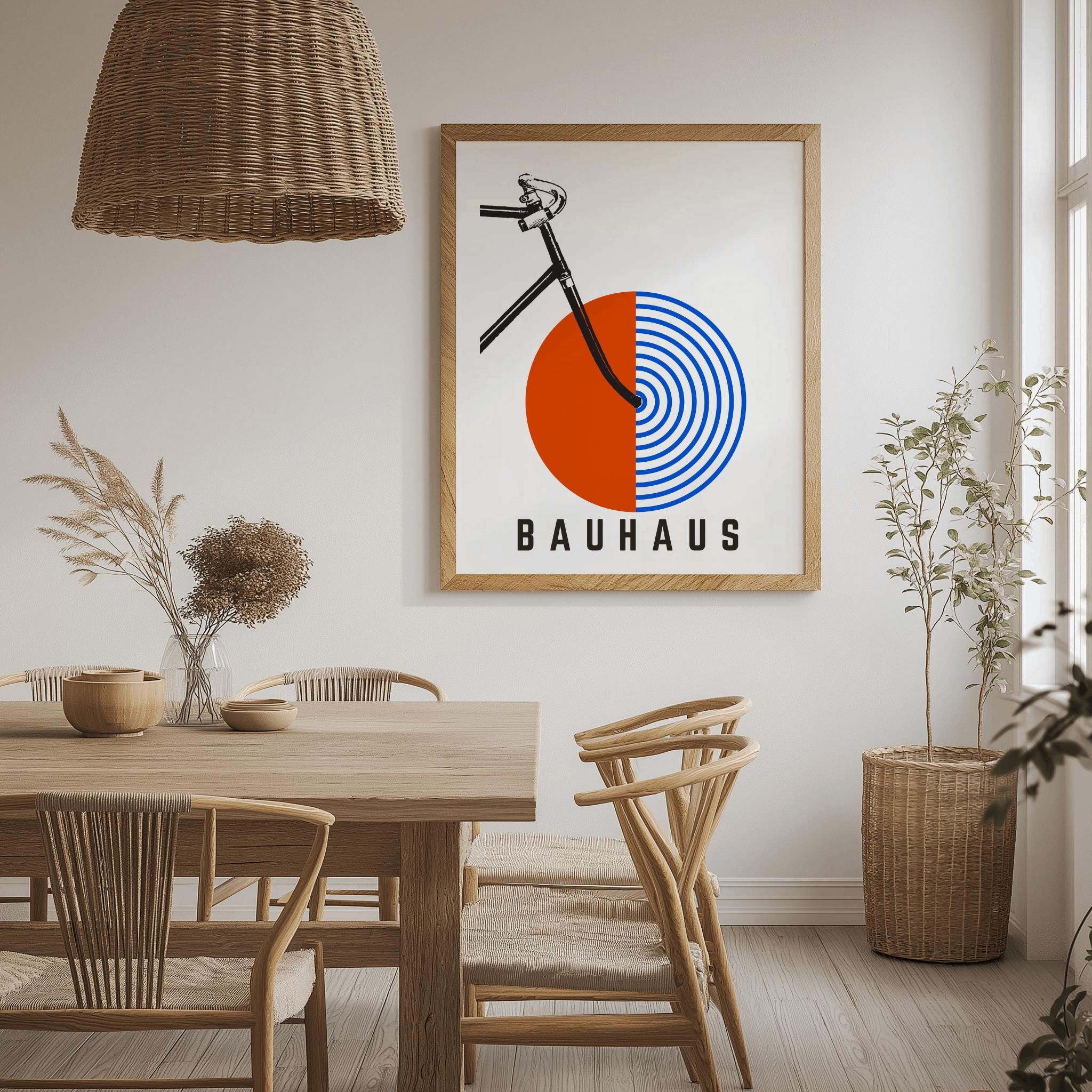 Vintage Bicycle Bauhaus Poster – Retro Mid-Century Cycling Art (Digital Download)