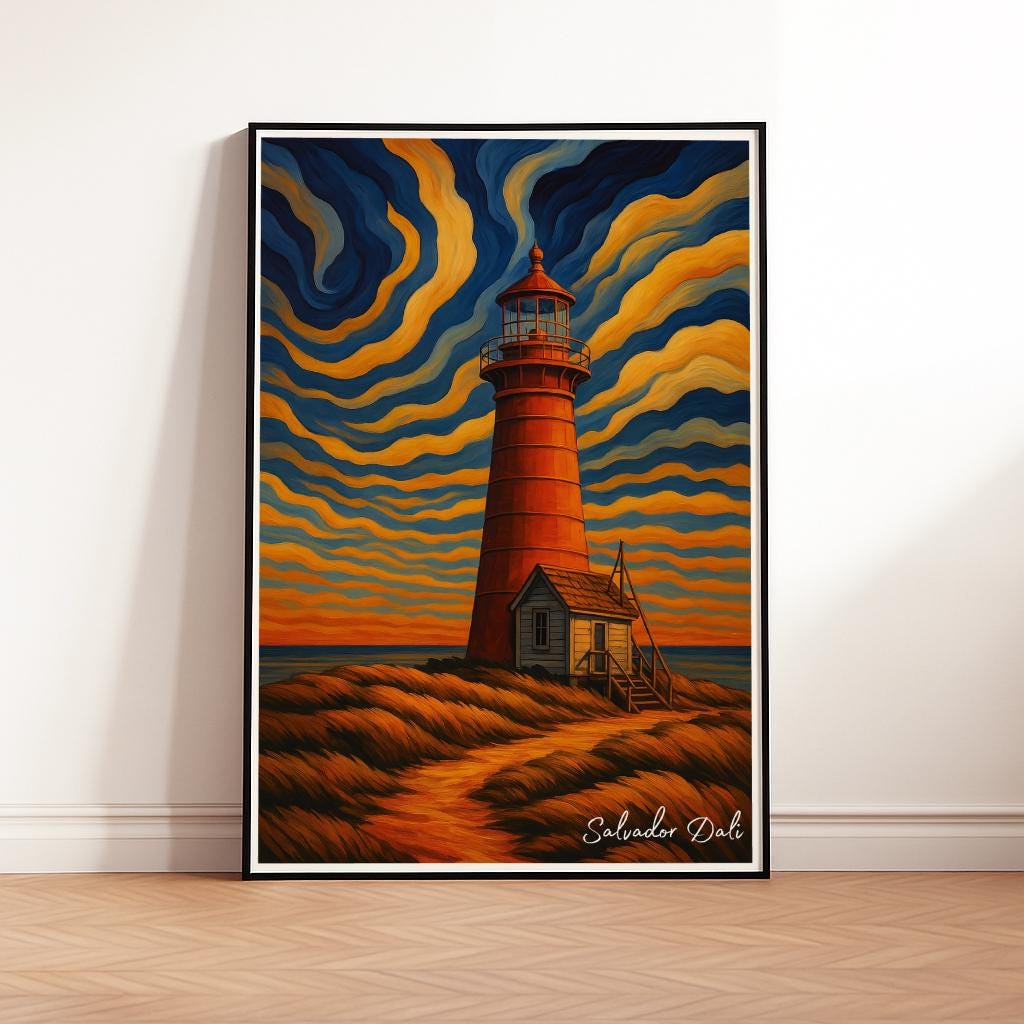Salvador Dali Lighthouse Poster – Surrealist Dreamscape Art Print (Digital Download)