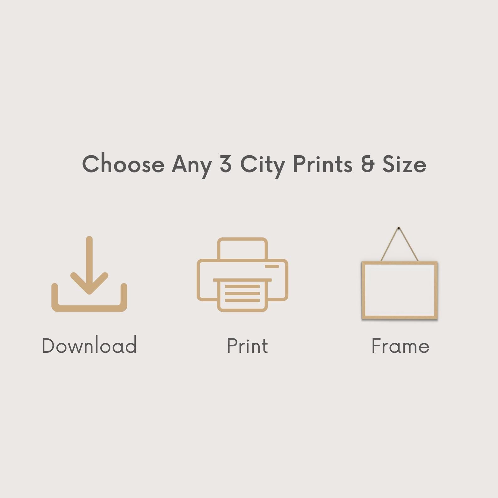 Custom City Travel Posters – Choose Any 3 Print Set | Digital Download