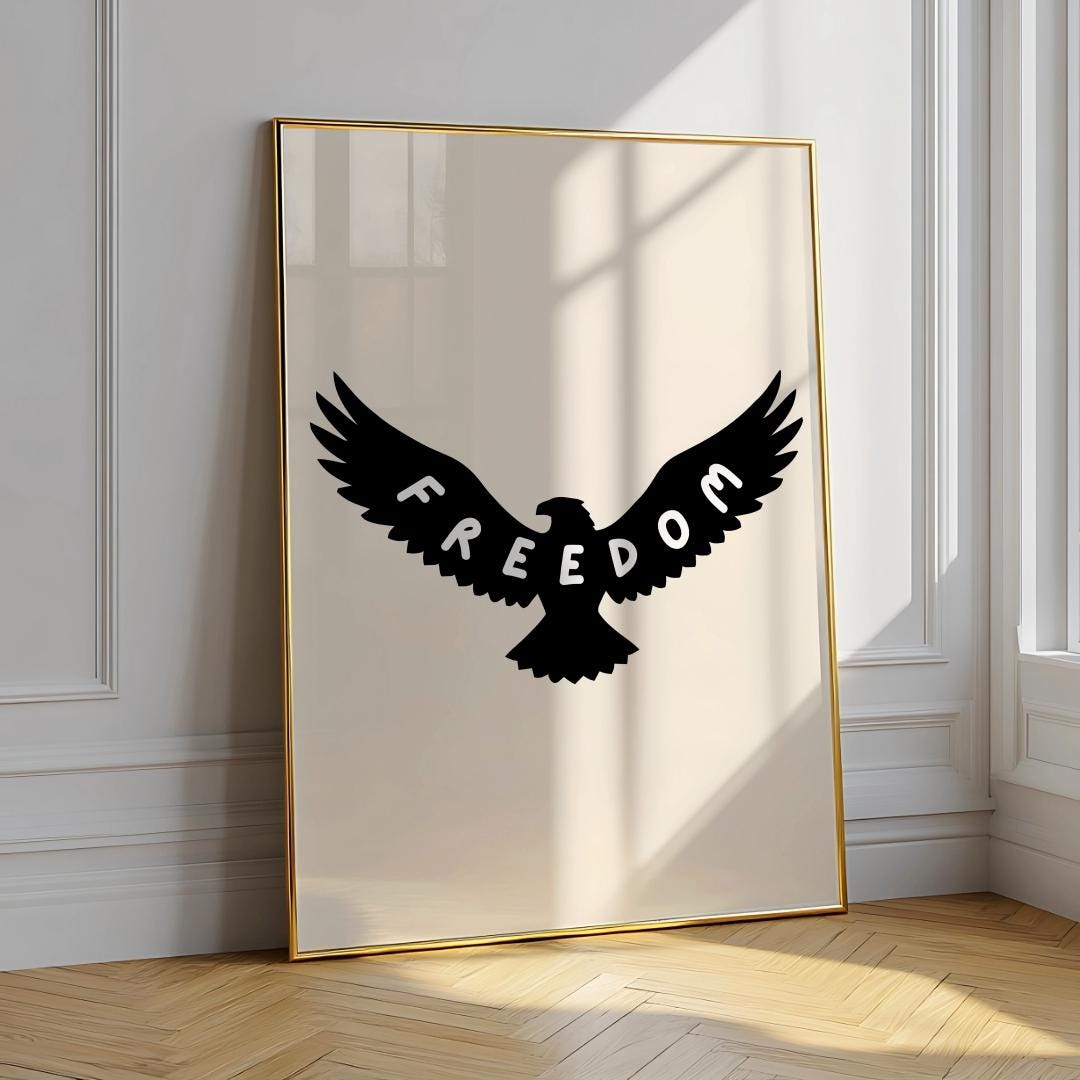 Freedom Eagle Poster – Minimalist Inspirational Wall Art (Digital Download)