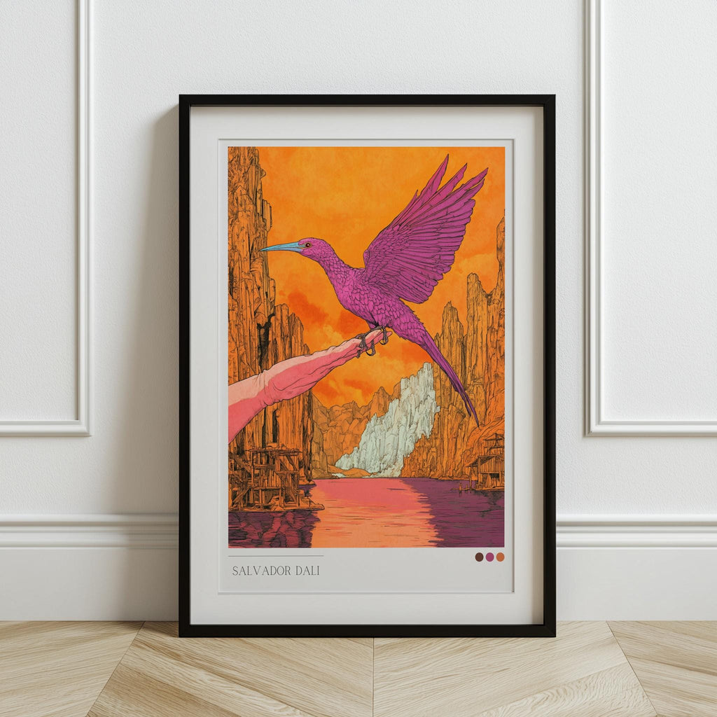 Dali-Inspired Surrealist Bird Print – Dreamlike Abstract Art (Digital Download)