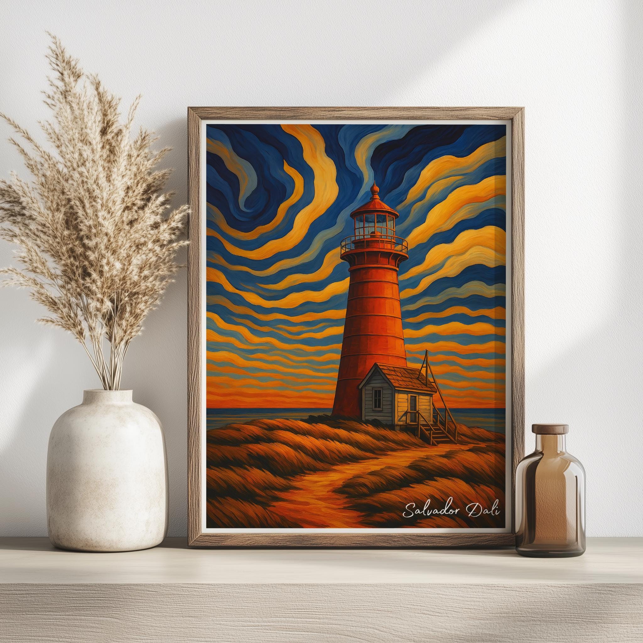 Salvador Dali Lighthouse Poster – Surrealist Dreamscape Art Print (Digital Download)