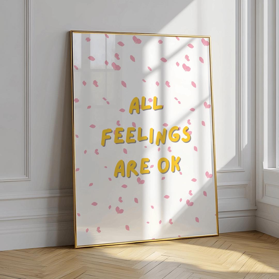 All Feelings Are OK – Emotions Chart Poster for Classroom, Digital Download