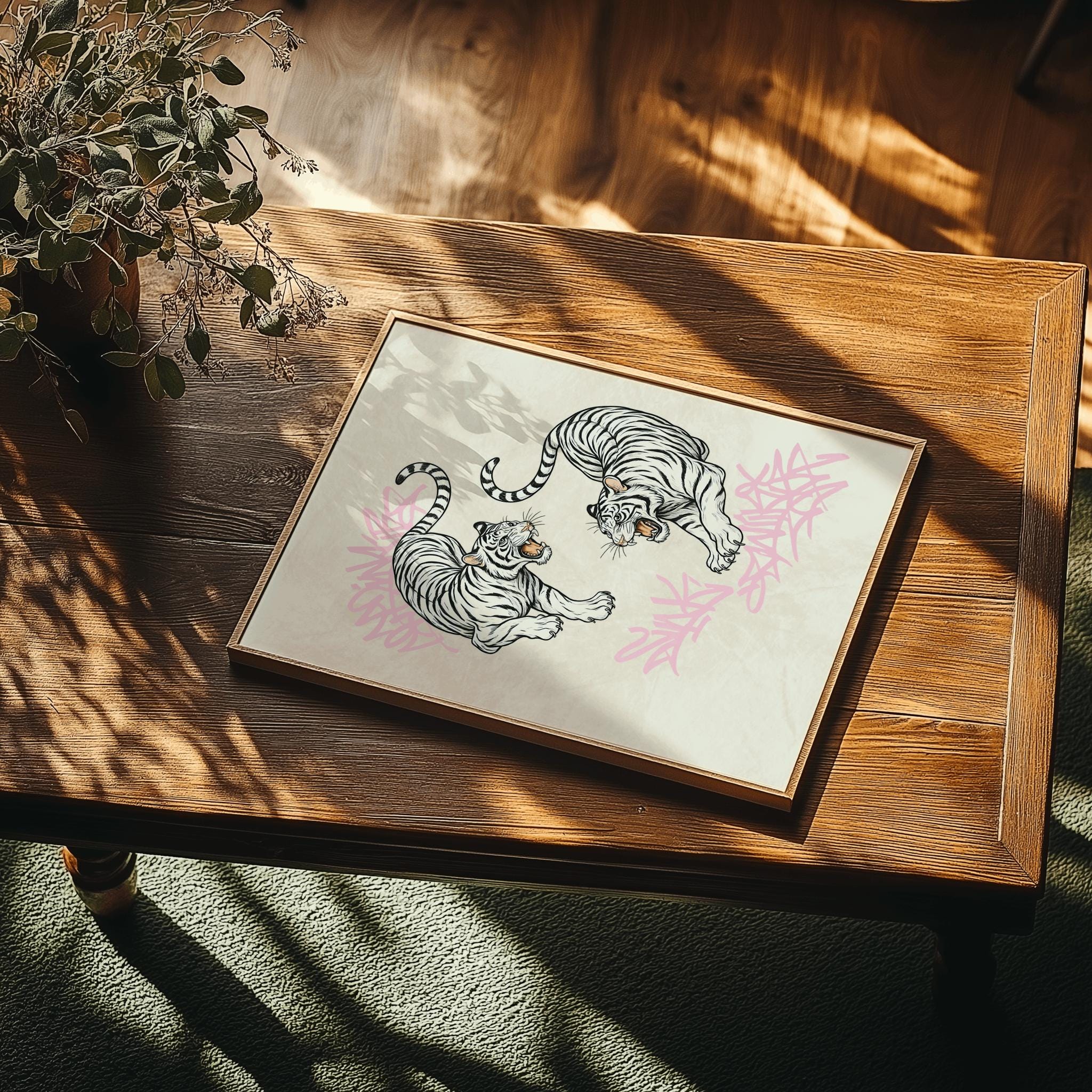 Japanese Tiger Art Print – Vintage Irezumi Style Poster (Digital Download)