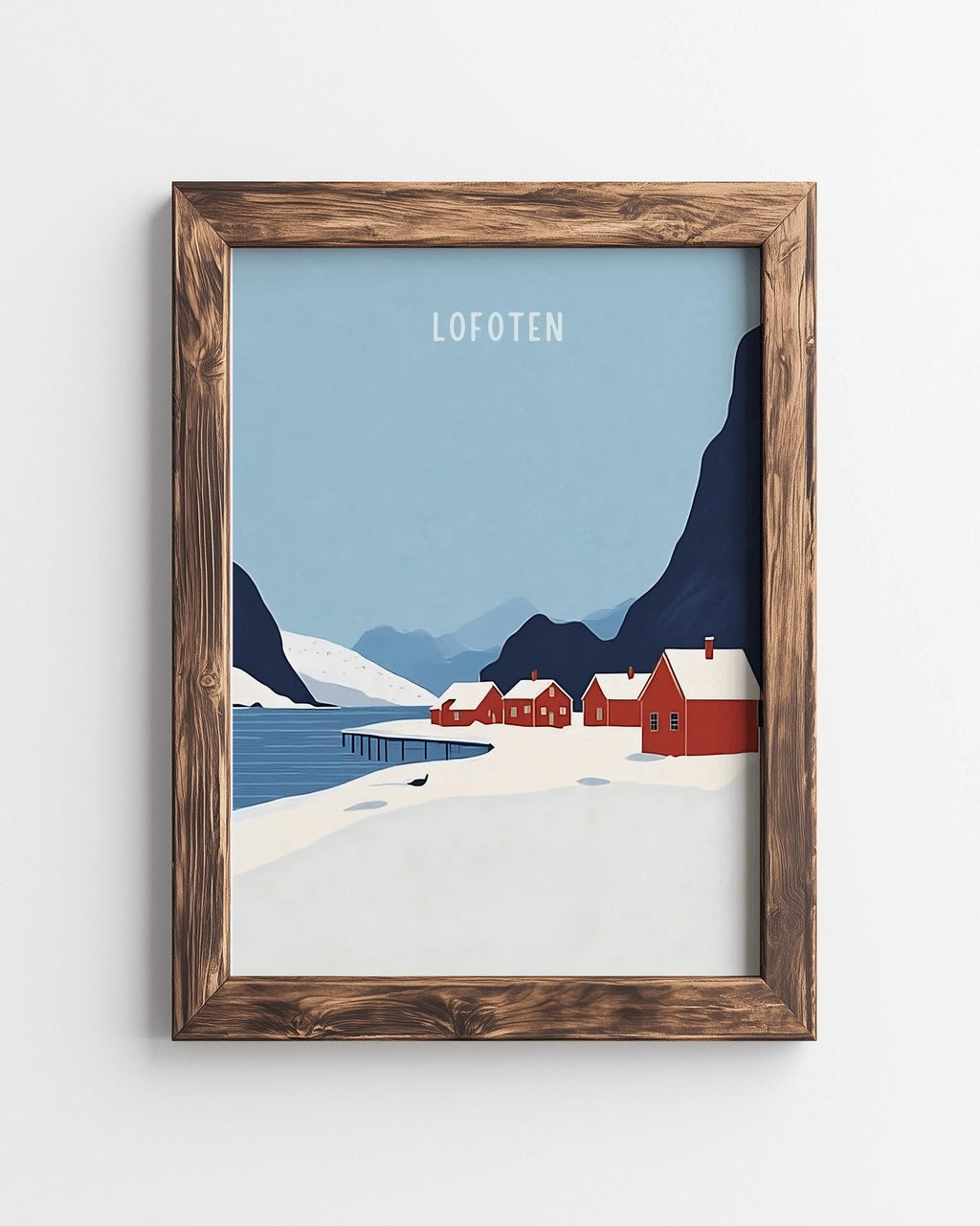 Lofoten Norway Travel Poster – Minimal Scandinavian Wall Art (Digital Download)