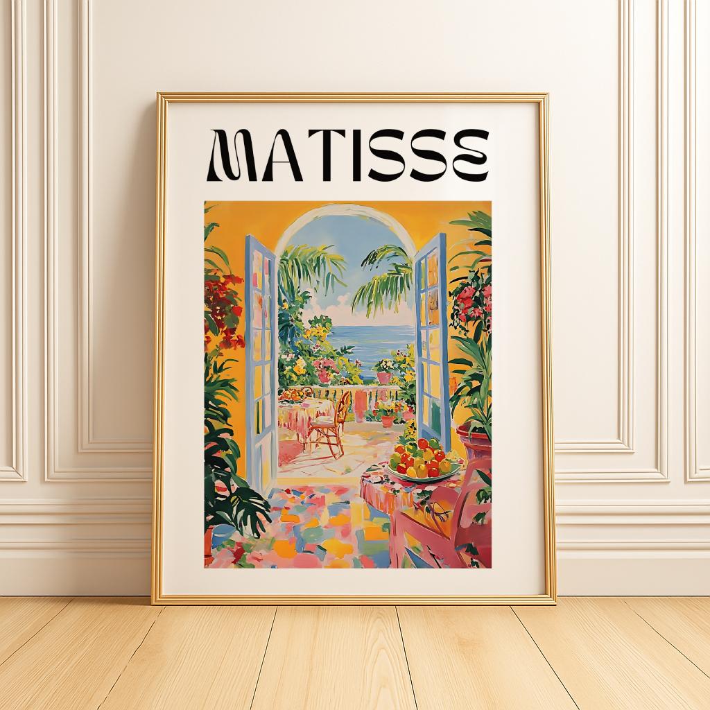 Open Window Matisse Inspired Print – Colorful Fauvist Coastal Art Poster (Digital Download)