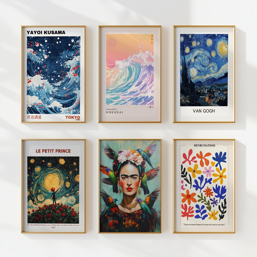 Gallery Wall Art Bundle (Set of 12) – Eclectic Printable Art Pack, Frida Kahlo & Modern Artist Inspired Digital Prints