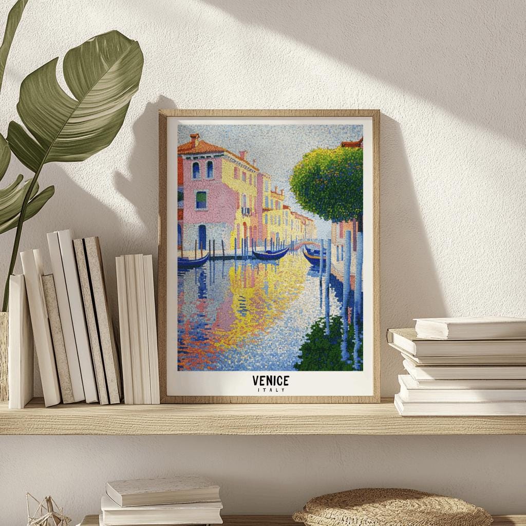 Venice Canal Art Print – Italy Travel Poster, Impressionist City Wall Art (Digital Download)