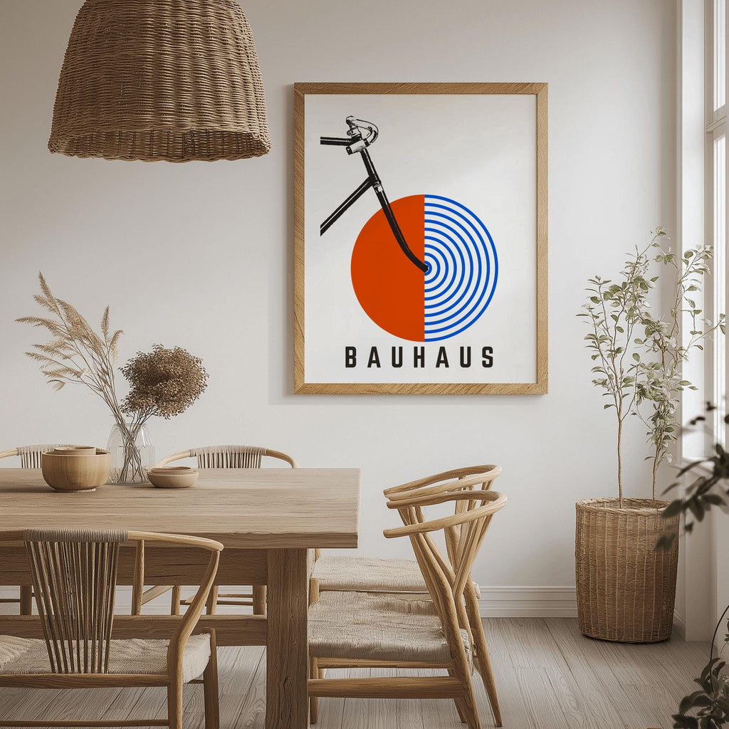 Vintage Bicycle Bauhaus Poster – Retro Mid-Century Cycling Art (Digital Download)