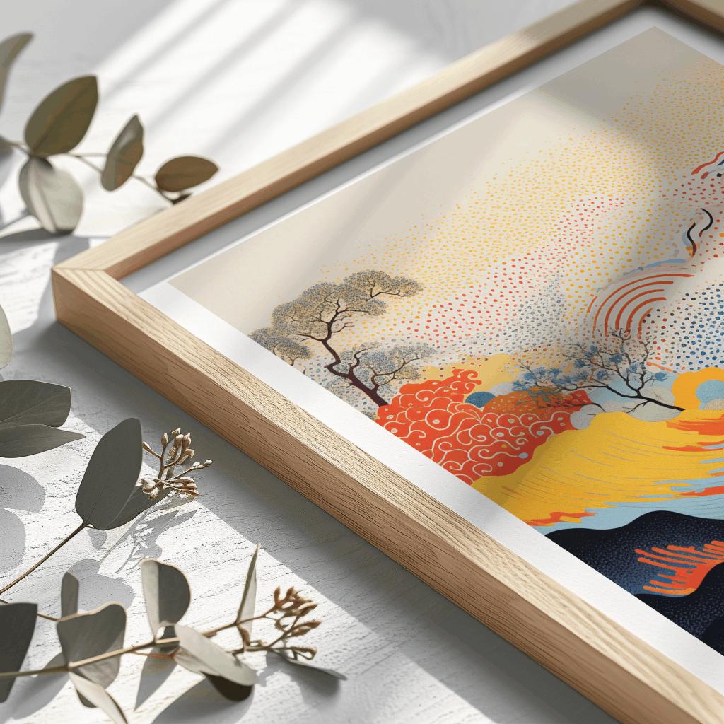 Japandi Fields Art Print – Wabi Sabi Japanese Wall Decor | Digital Download