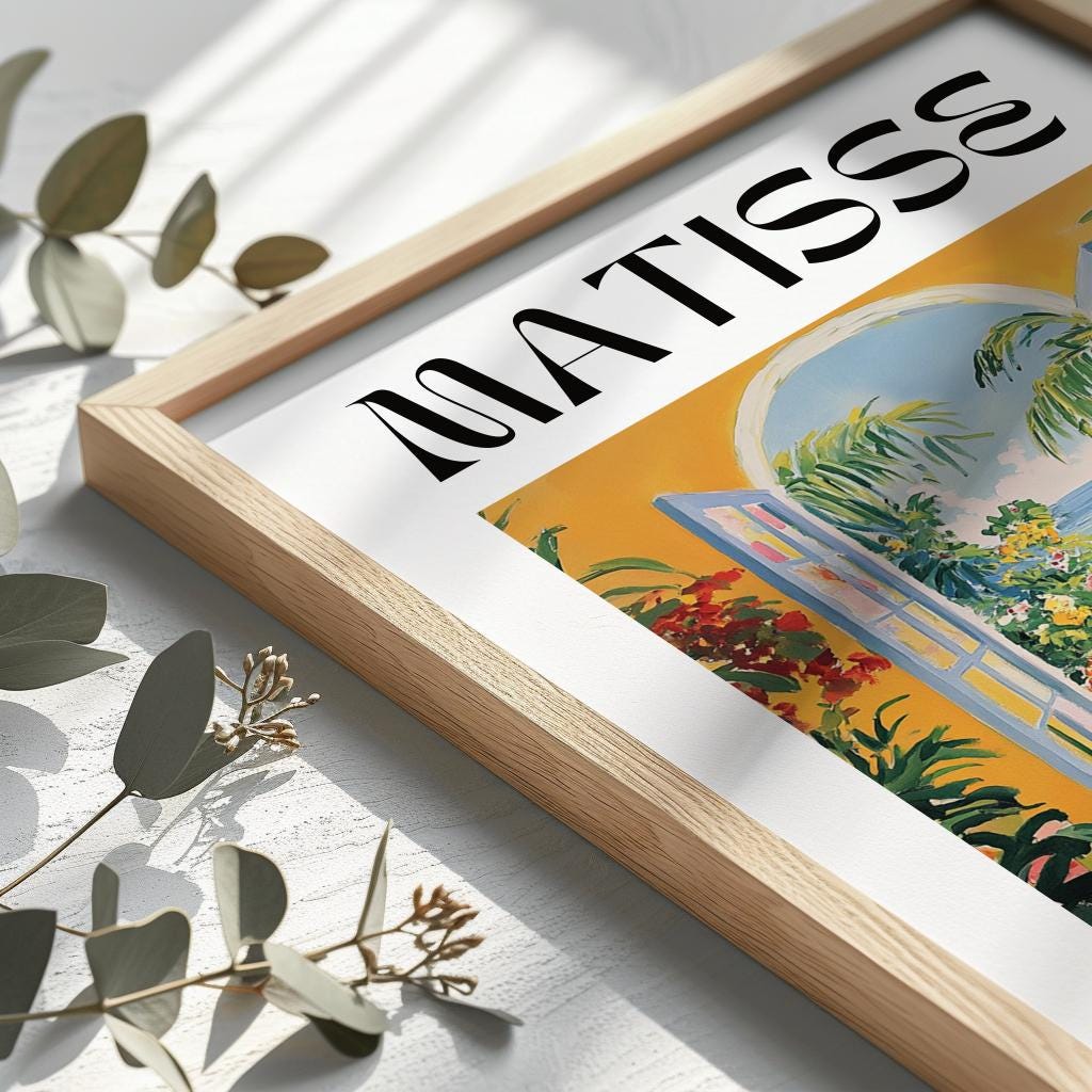 Open Window Matisse Inspired Print – Colorful Fauvist Coastal Art Poster (Digital Download)