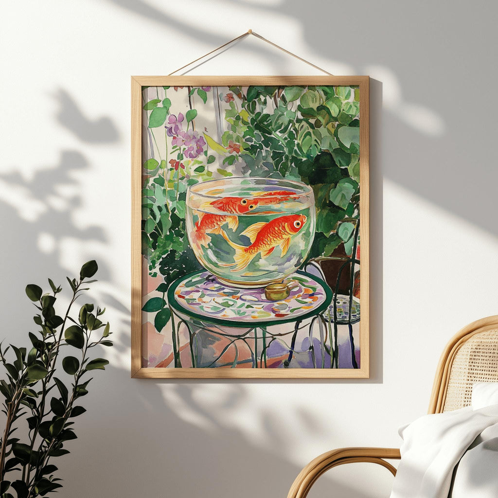 Matisse-Inspired Goldfish Print – Colorful Expressionist Wall Art (Digital Download)
