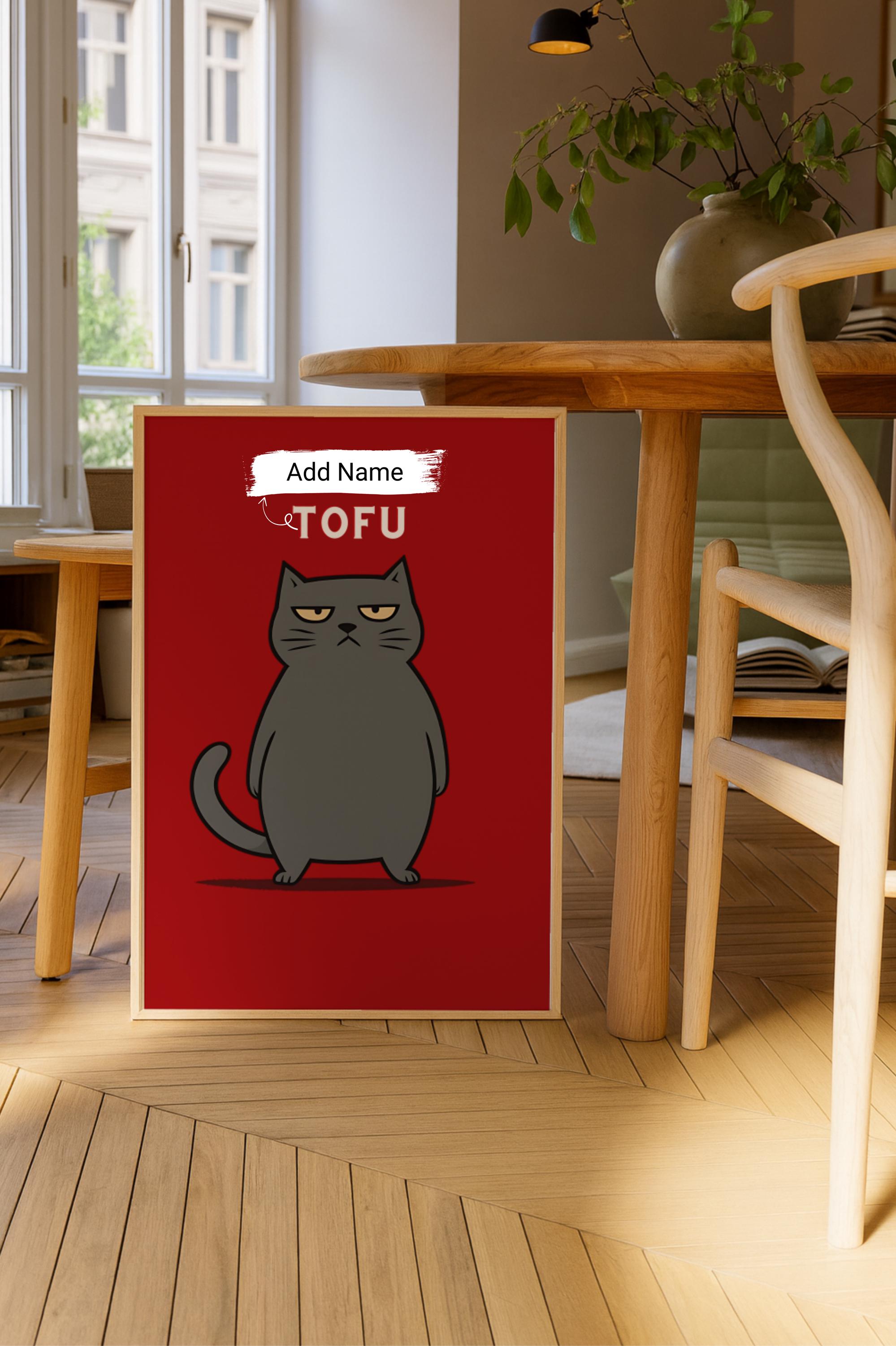 Custom Cat Name Poster – Personalized Pet Wall Art | Digital Download