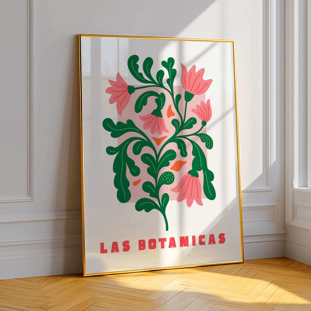 Las Botanicas Floral Print – Modern Folk Botanical Art (Digital Download)
