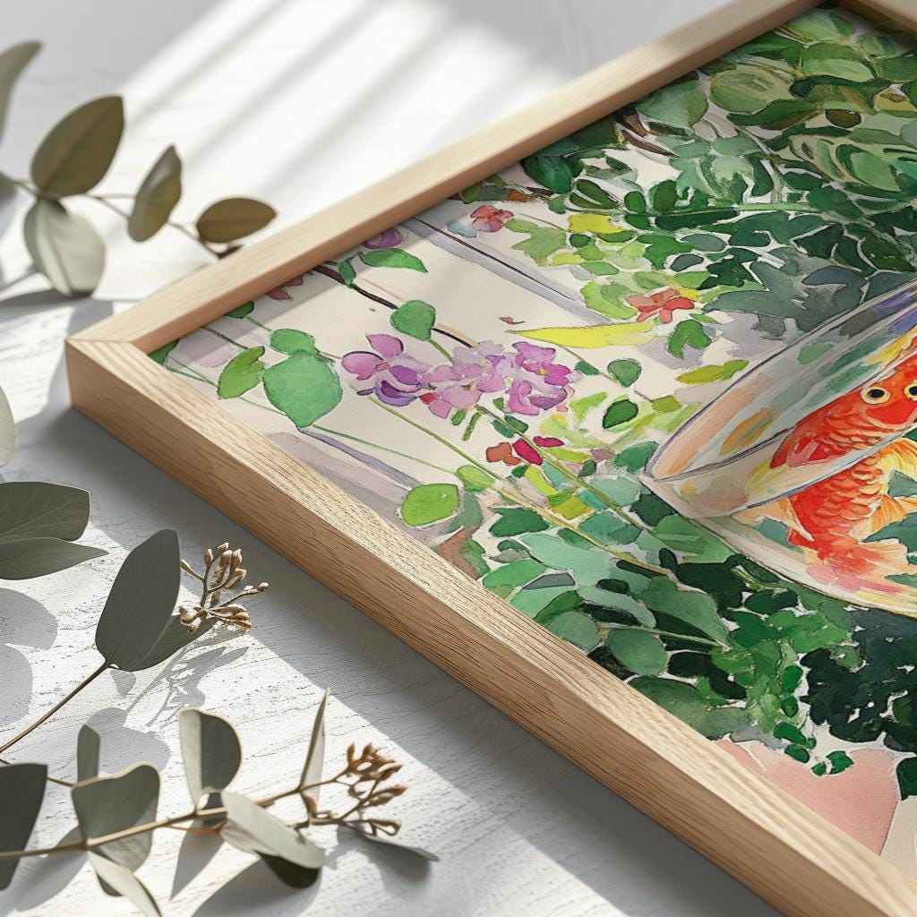 Matisse-Inspired Goldfish Print – Colorful Expressionist Wall Art (Digital Download)
