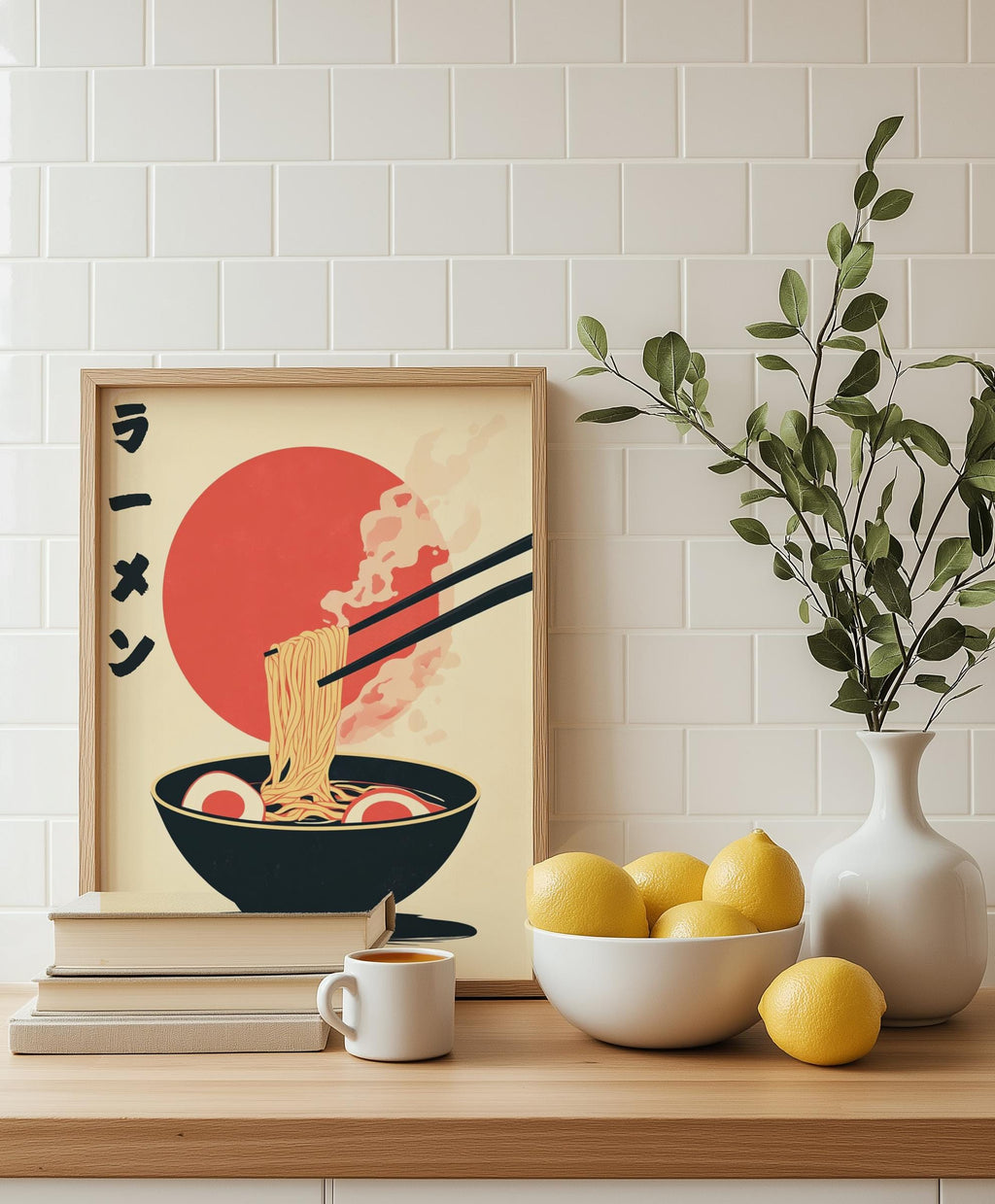 Ramen Noodle Soup Poster – Retro Japanese Food Kitchen Art (Digital Download)