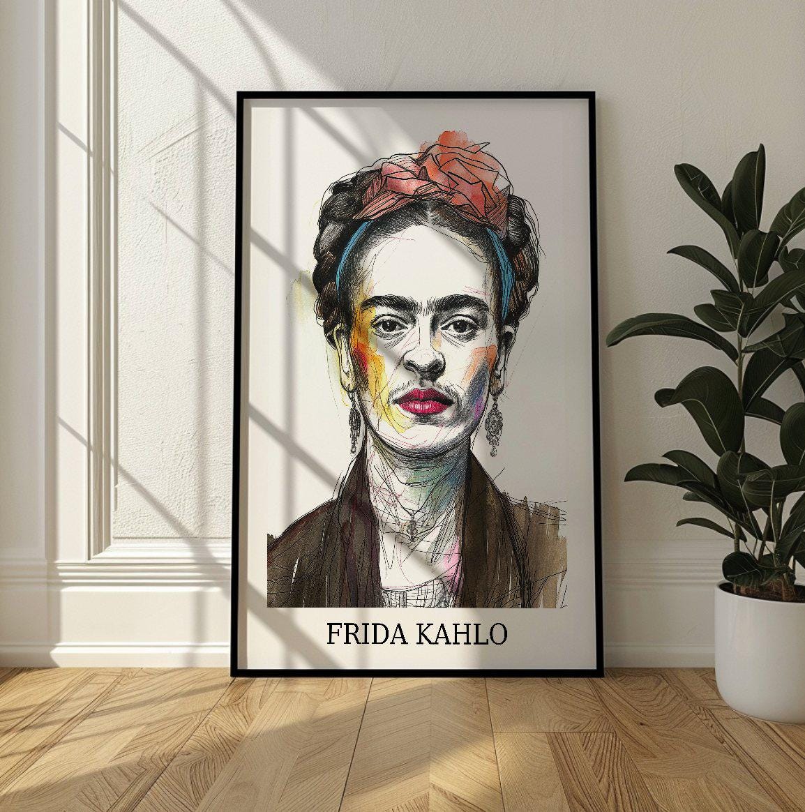 Frida Kahlo–Inspired Portrait Print – Feminist Boho Art (Digital Download)