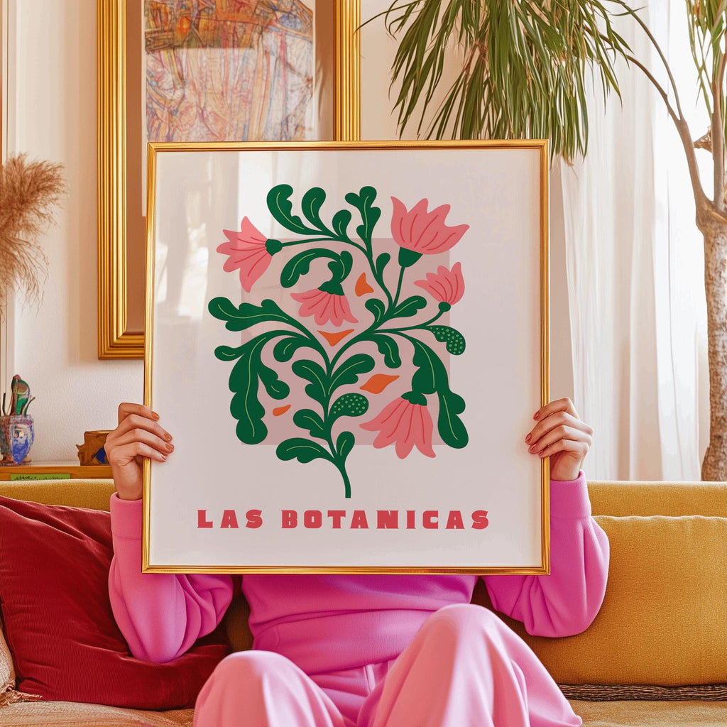 Las Botanicas Floral Print – Modern Folk Botanical Art (Digital Download)