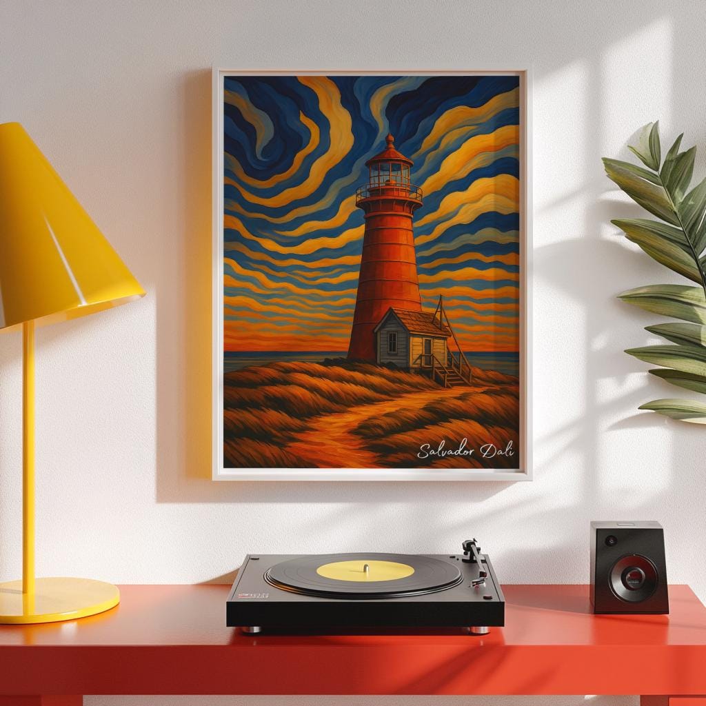 Salvador Dali Lighthouse Poster – Surrealist Dreamscape Art Print (Digital Download)