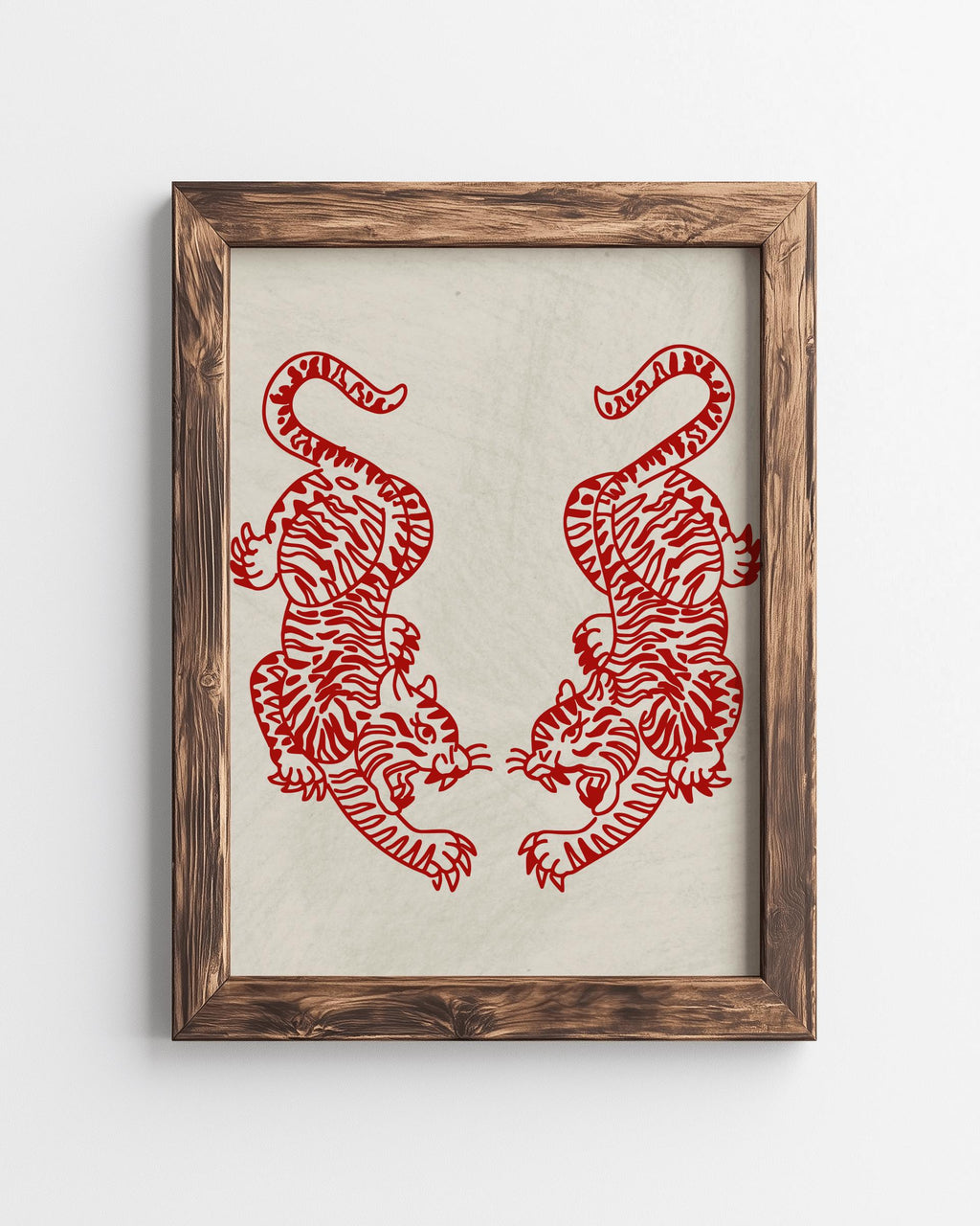 Tiger Wall Art – Japanese Minimalist Poster, Digital Download