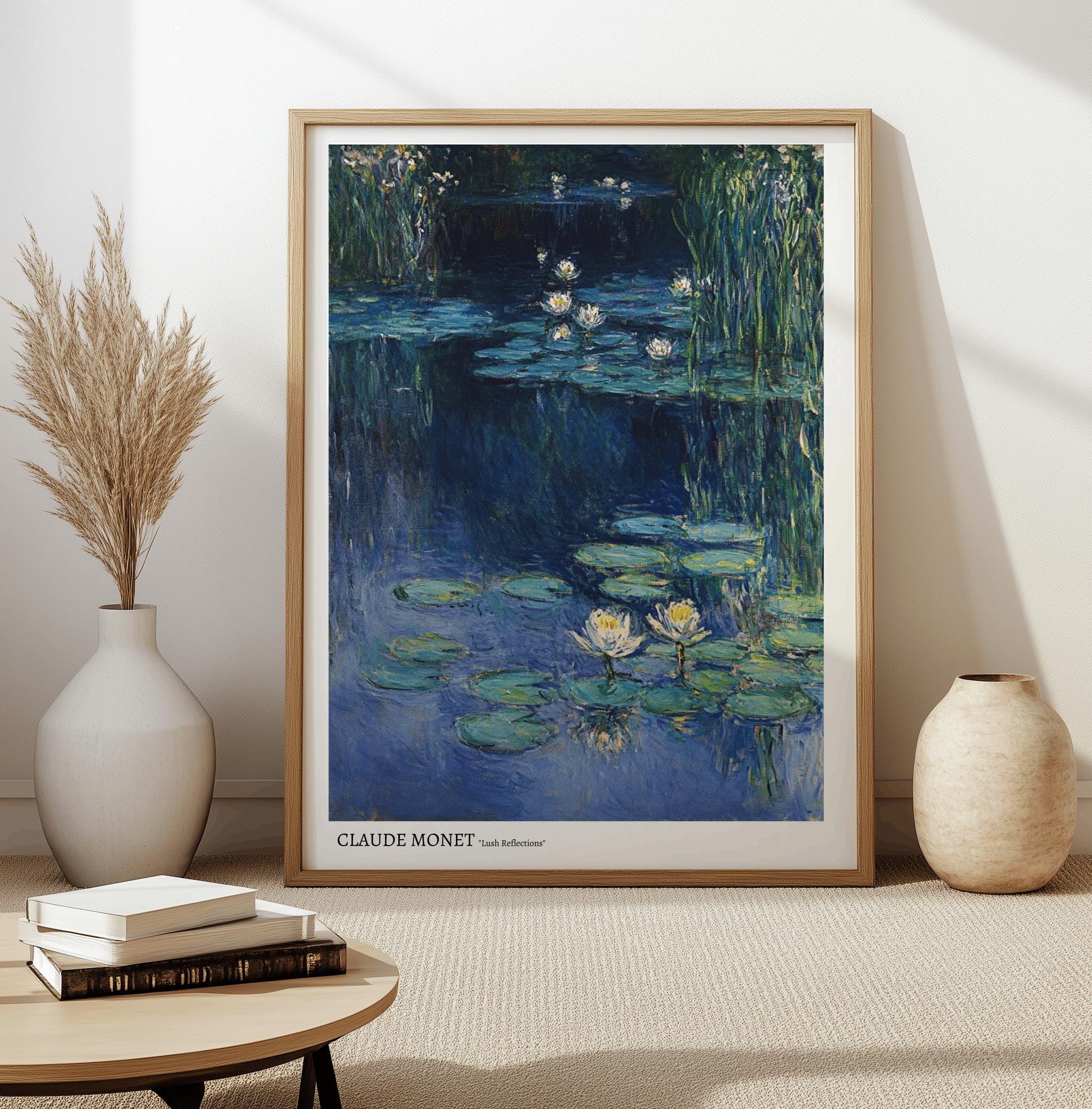 Monet Water Lily Pond Art Print – Impressionist Blue Landscape Poster | Digital Download