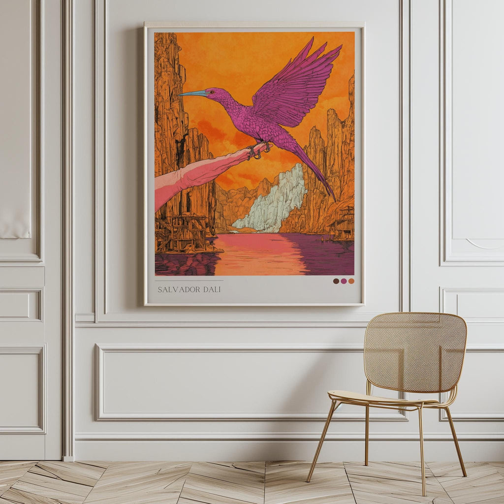 Dali-Inspired Surrealist Bird Print – Dreamlike Abstract Art (Digital Download)