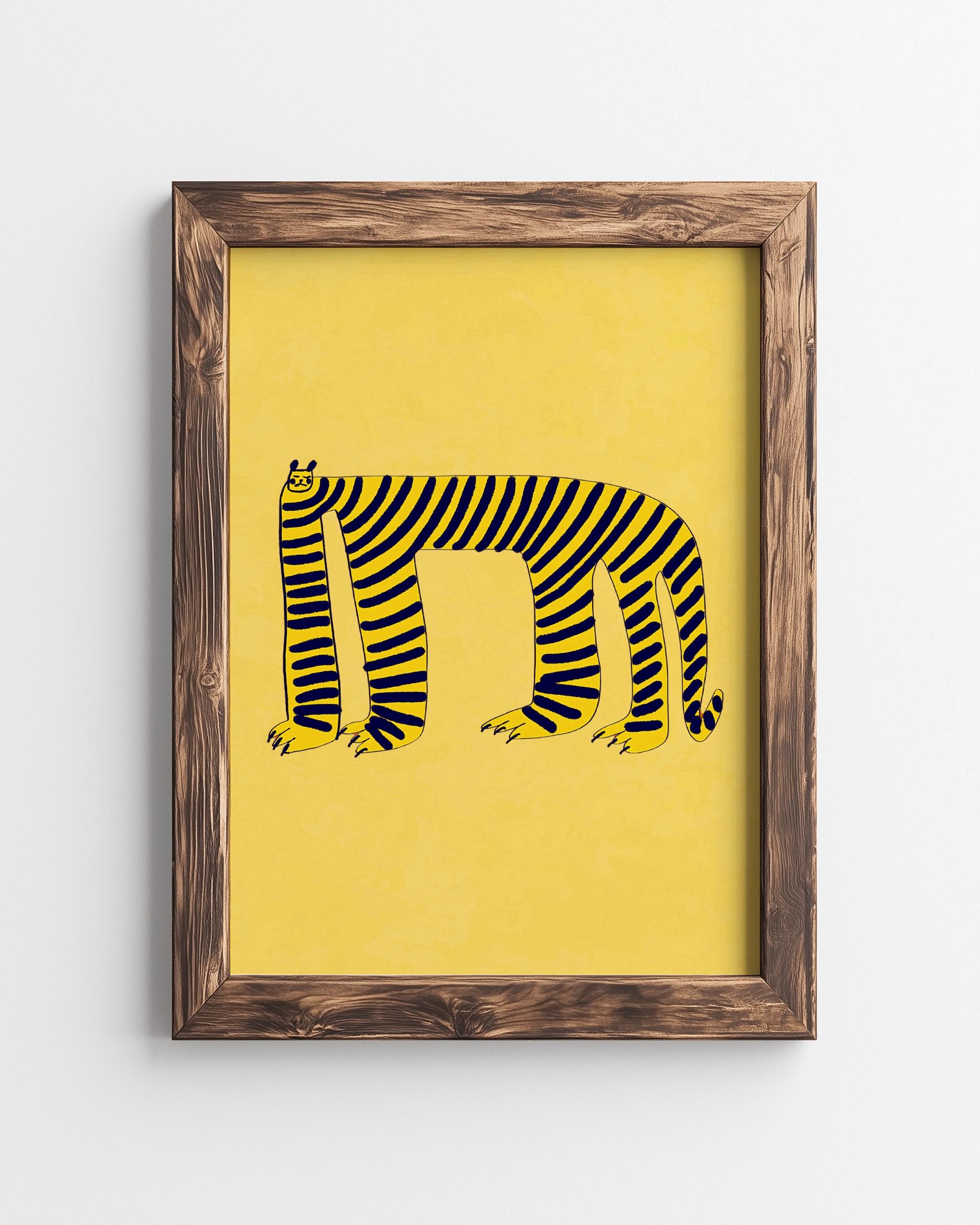 Majestic Tiger Painting: Jungle Boho Home Decor (Digital Download, PDF Files A3/A4/A5/20x28 inches )