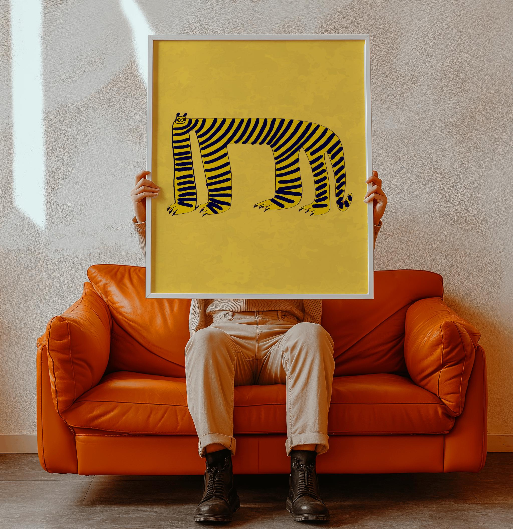 Majestic Tiger Painting: Jungle Boho Home Decor (Digital Download, PDF Files A3/A4/A5/20x28 inches )