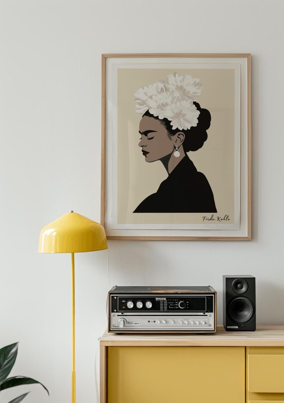 Frida Kahlo–Inspired Portrait Print – Feminist Mexican Art (Digital Download)