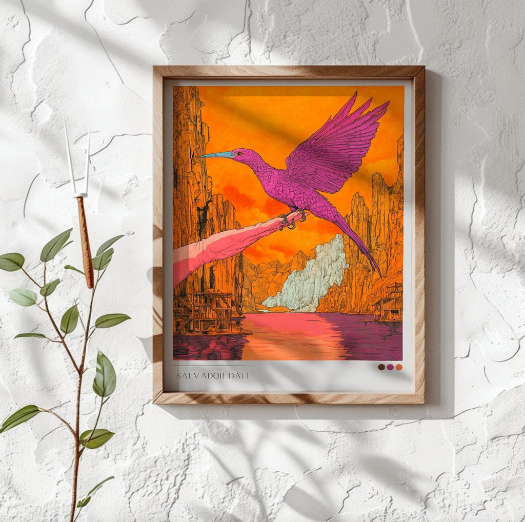 Dali-Inspired Surrealist Bird Print – Dreamlike Abstract Art (Digital Download)